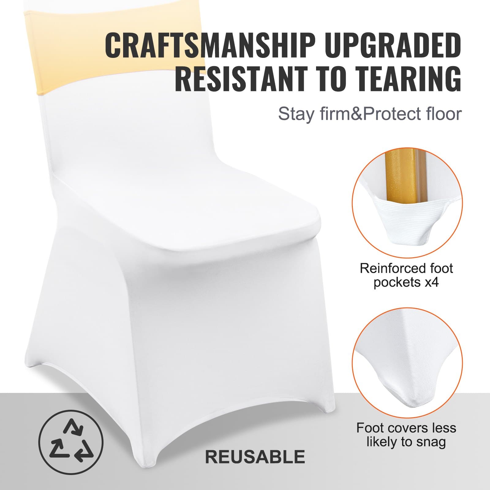 Universal Stretch Cover for Armless Dining & Banquet Chairs - image 4