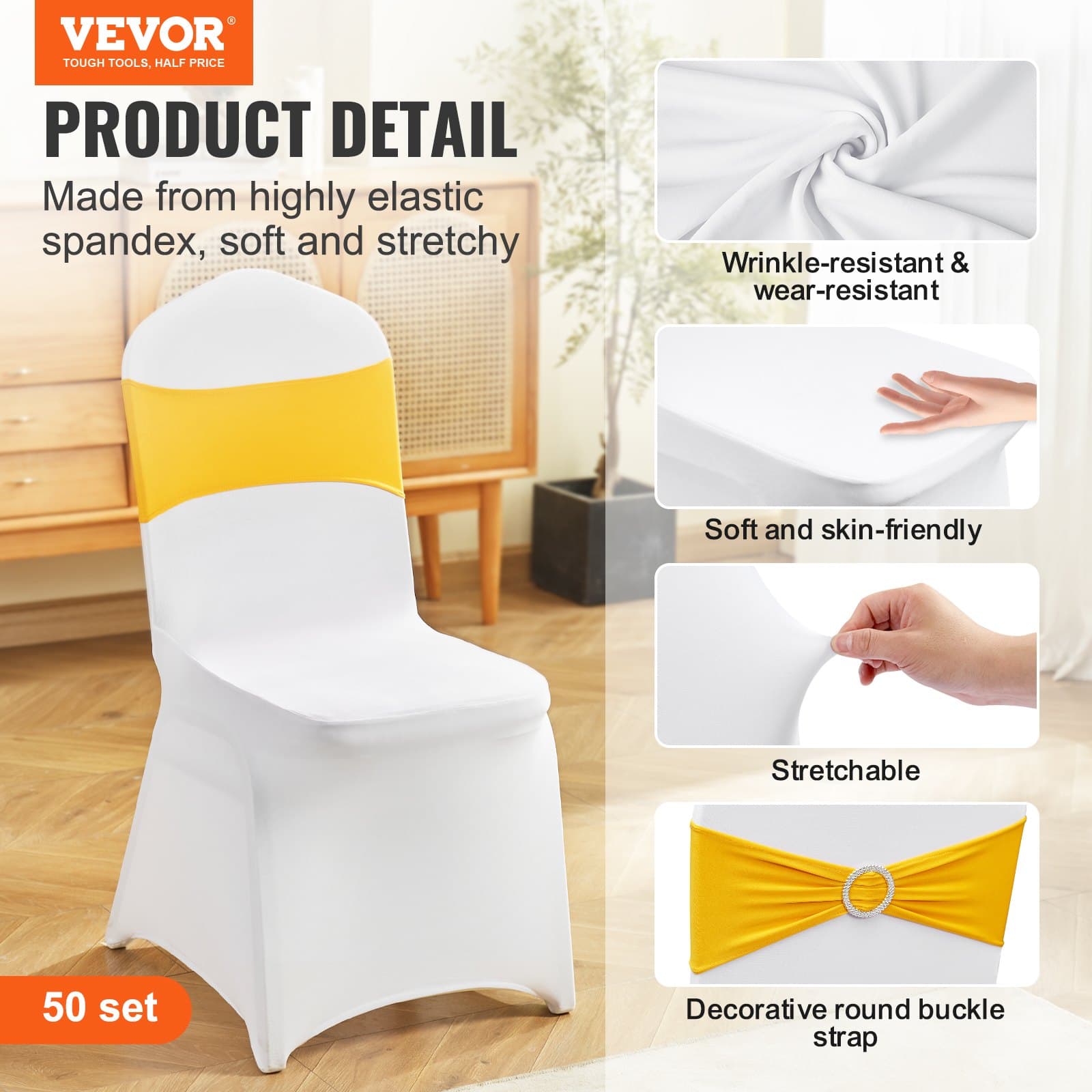 Universal Stretch Cover for Armless Dining & Banquet Chairs - image 1