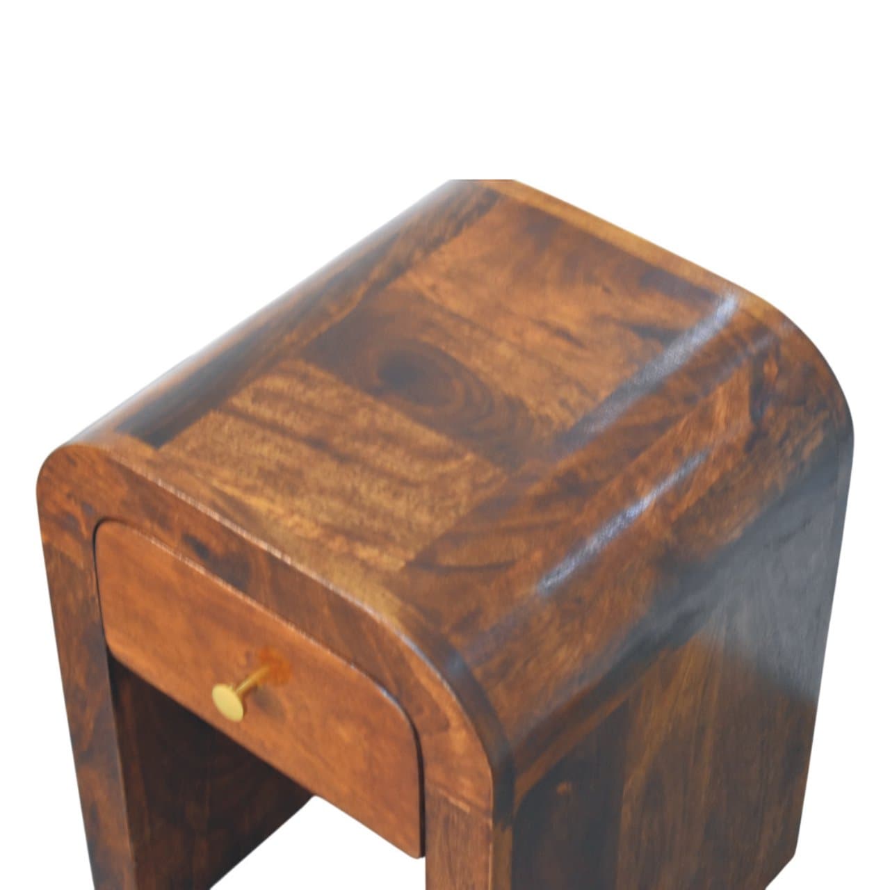 Handcrafted Solid Mango Wood Nightstand in Chestnut - image 5
