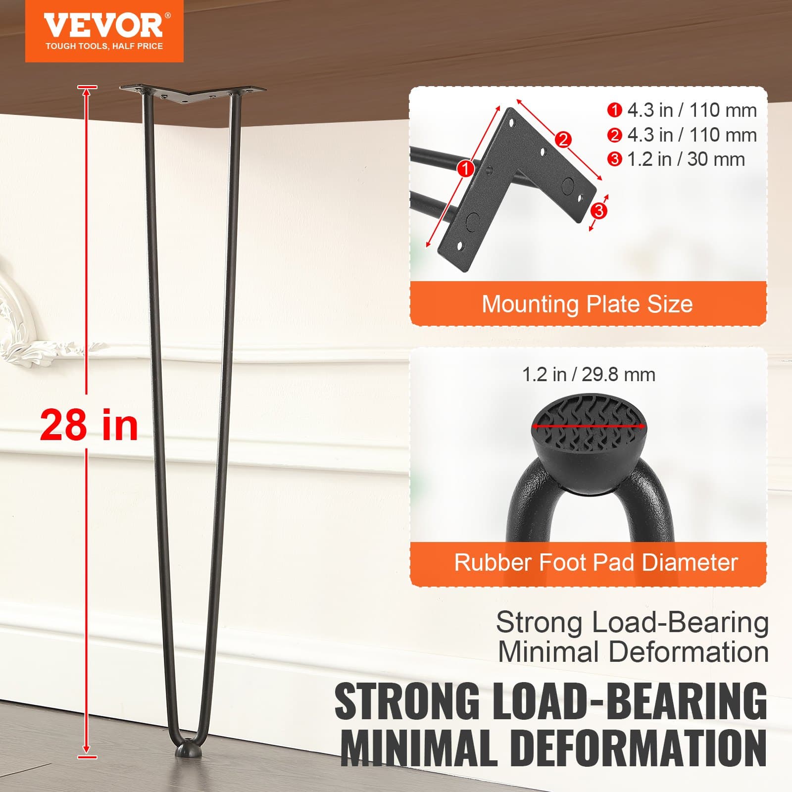 Transform Your Furniture with 71cm Heavy-Duty Hairpin Legs - image 2