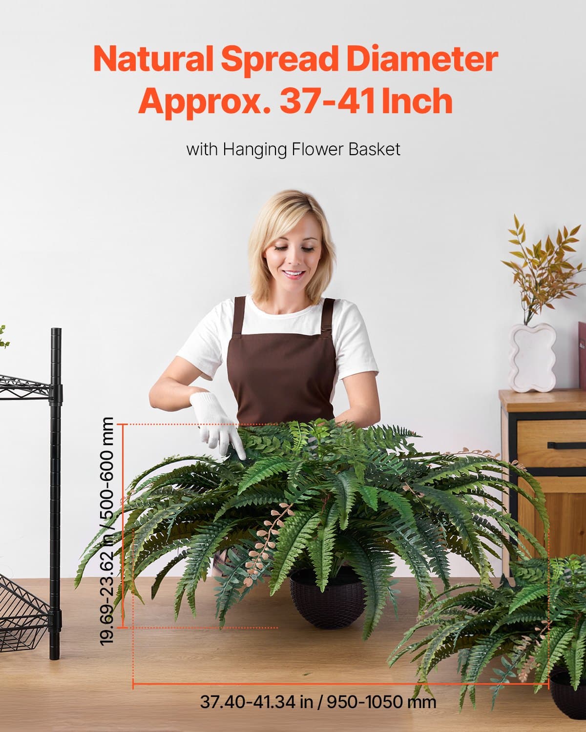 Effortless Greenery: Large, Lifelike Hanging Boston Fern - image 1