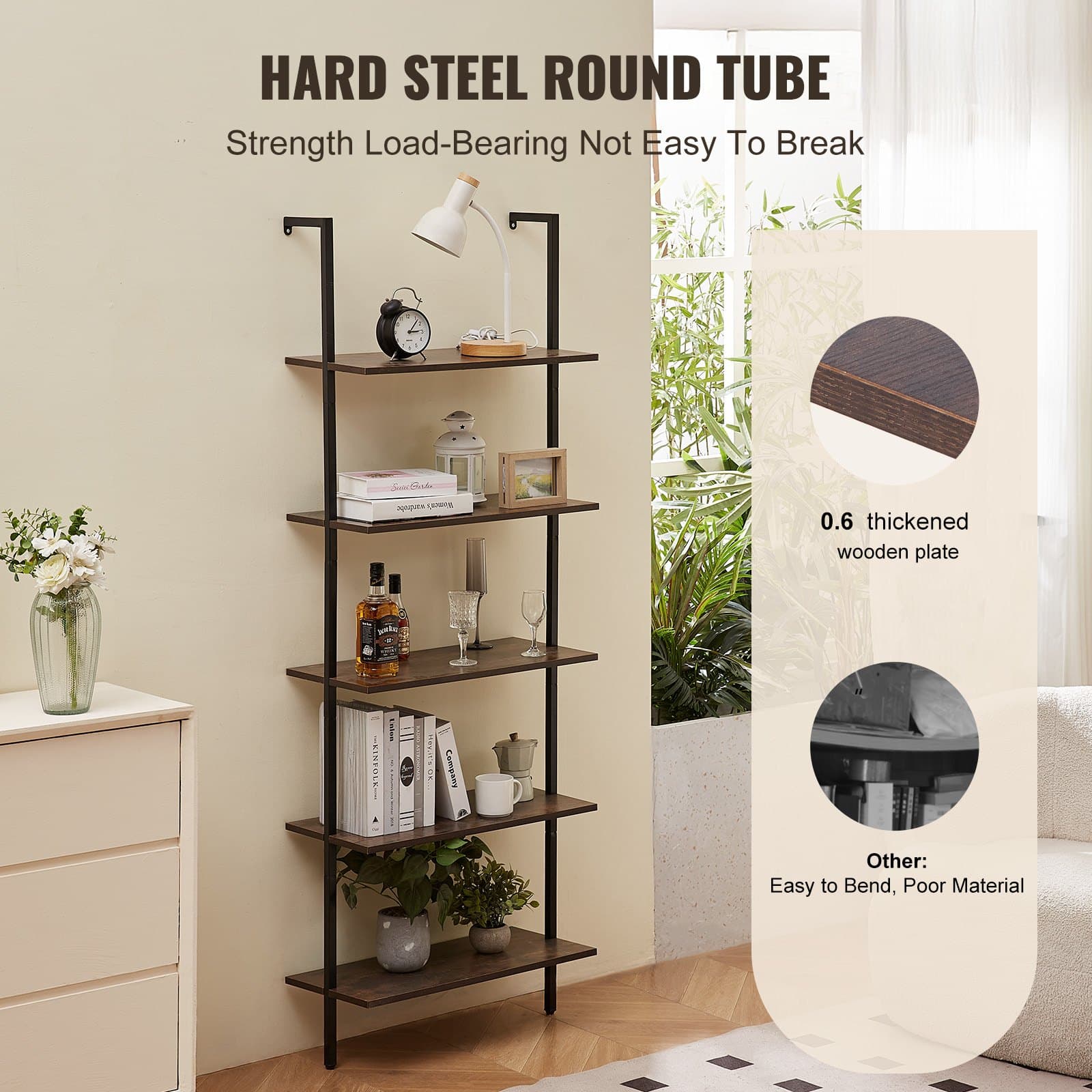 Transform Your Space with a 5-Tier Industrial Ladder Shelf - image 1