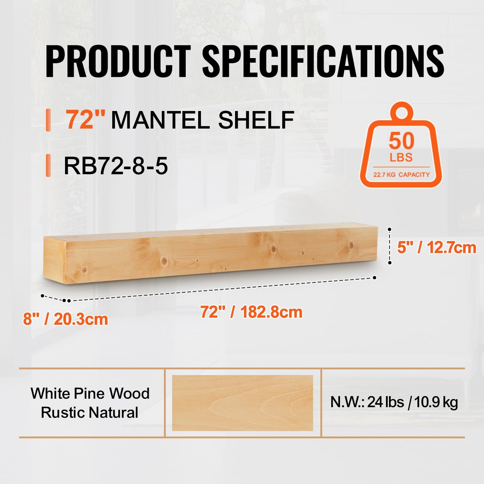 Transform Your Room with a Rustic Solid Wood Mantel Shelf - image 3