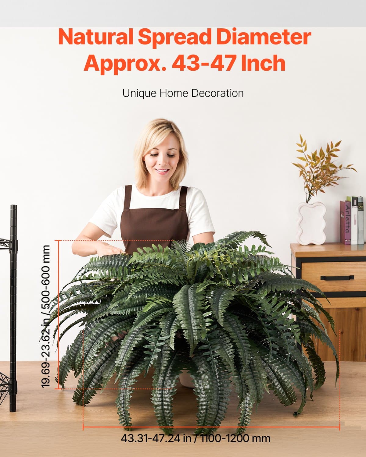 Effortless Greenery: Large Lifelike Hanging Boston Fern - image 5