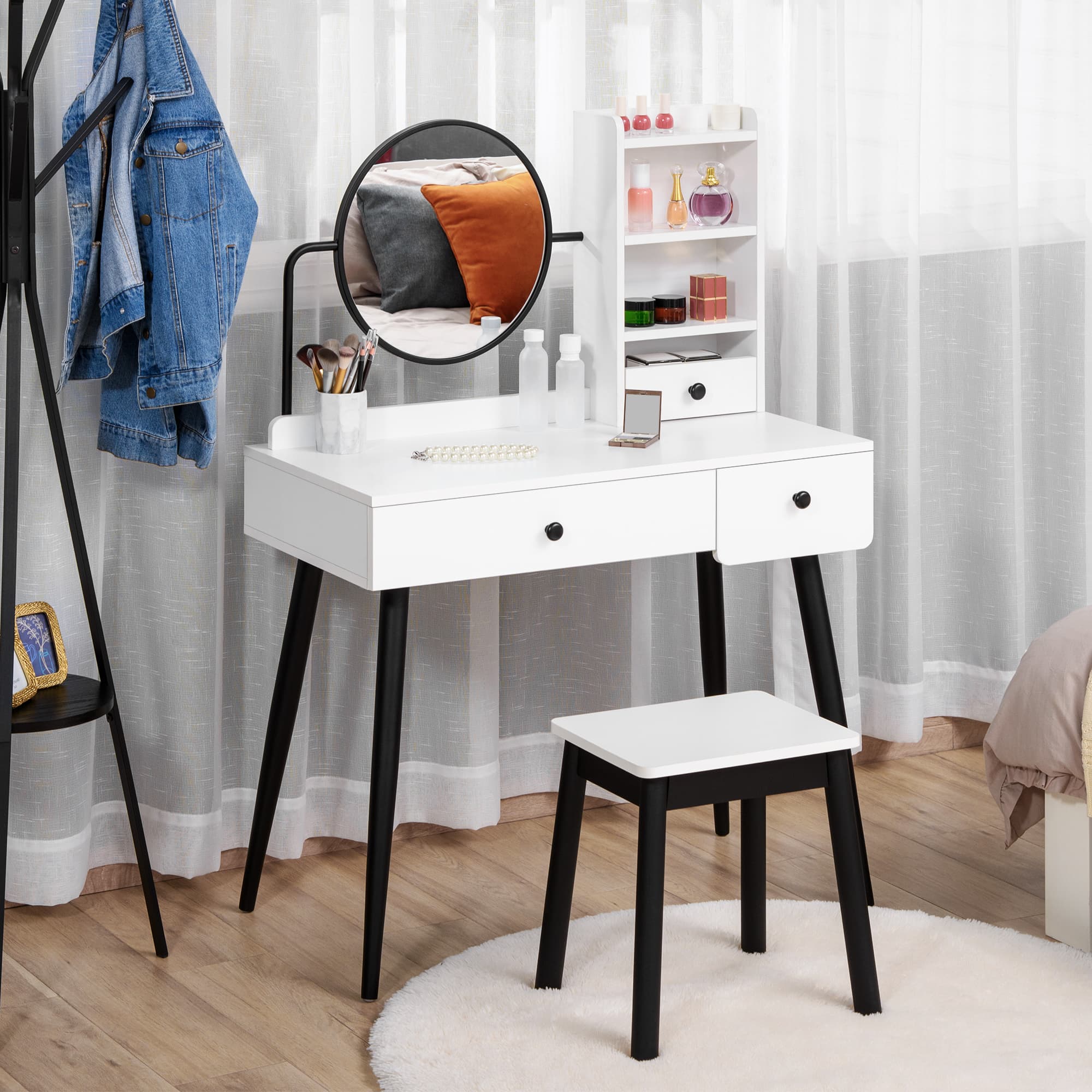 Transform Your Routine with this White Dressing Table Set - image 4