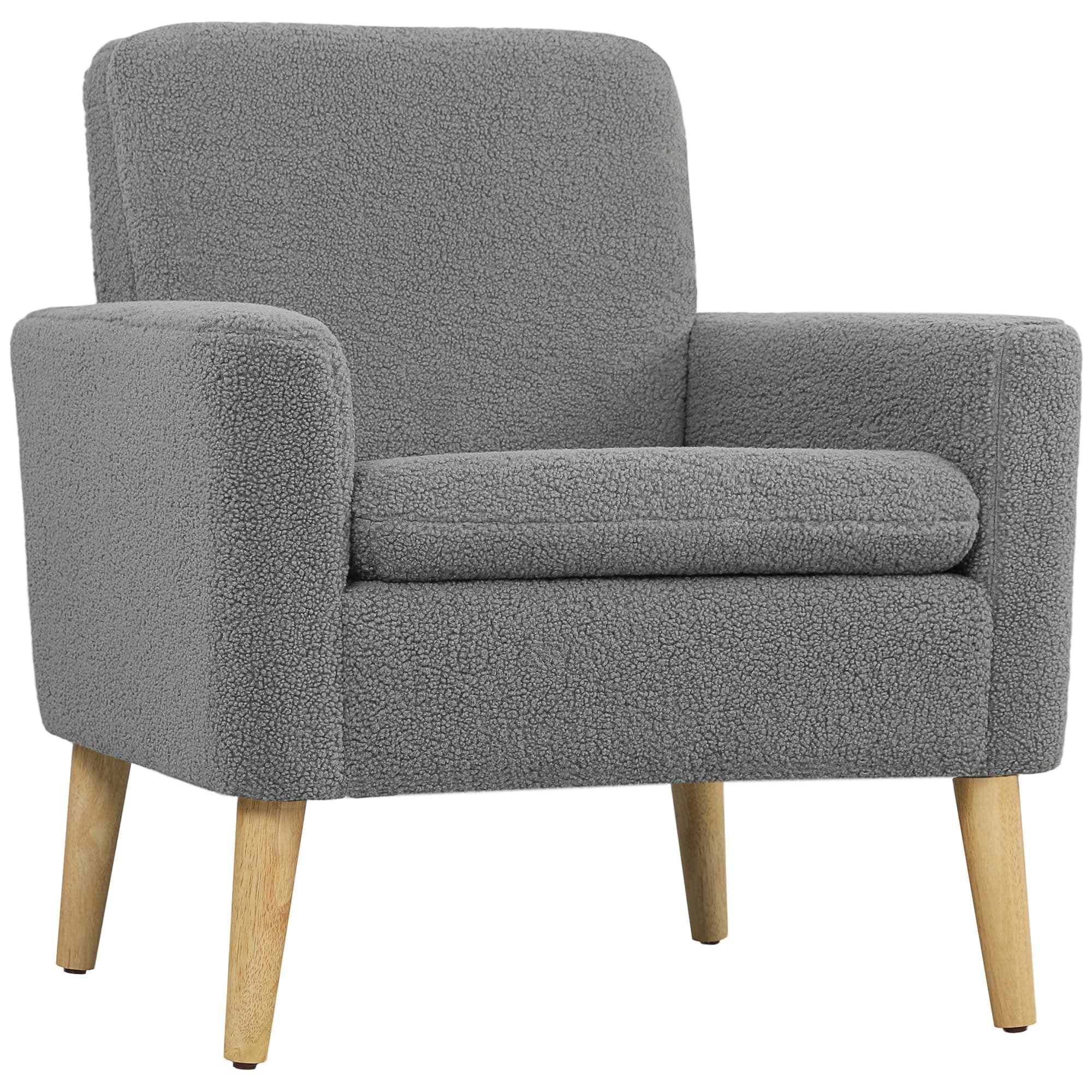 Transform Your Space with this Grey Teddy Fleece Armchair - Grey