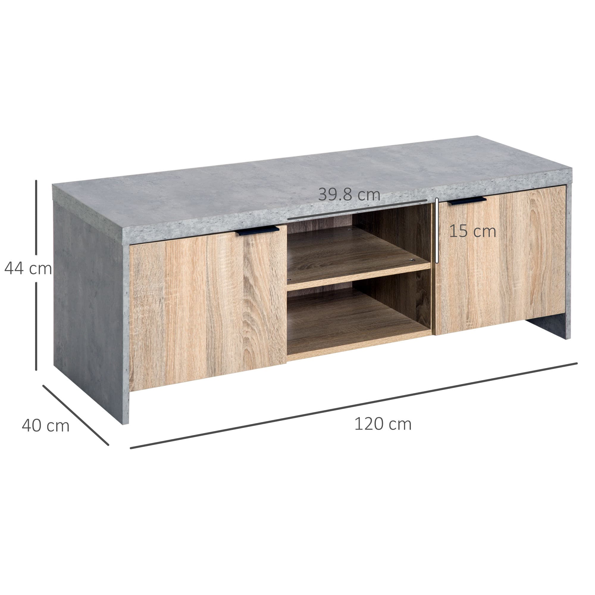 Modern Grey TV Unit with Storage for 55-Inch Screens - image 3
