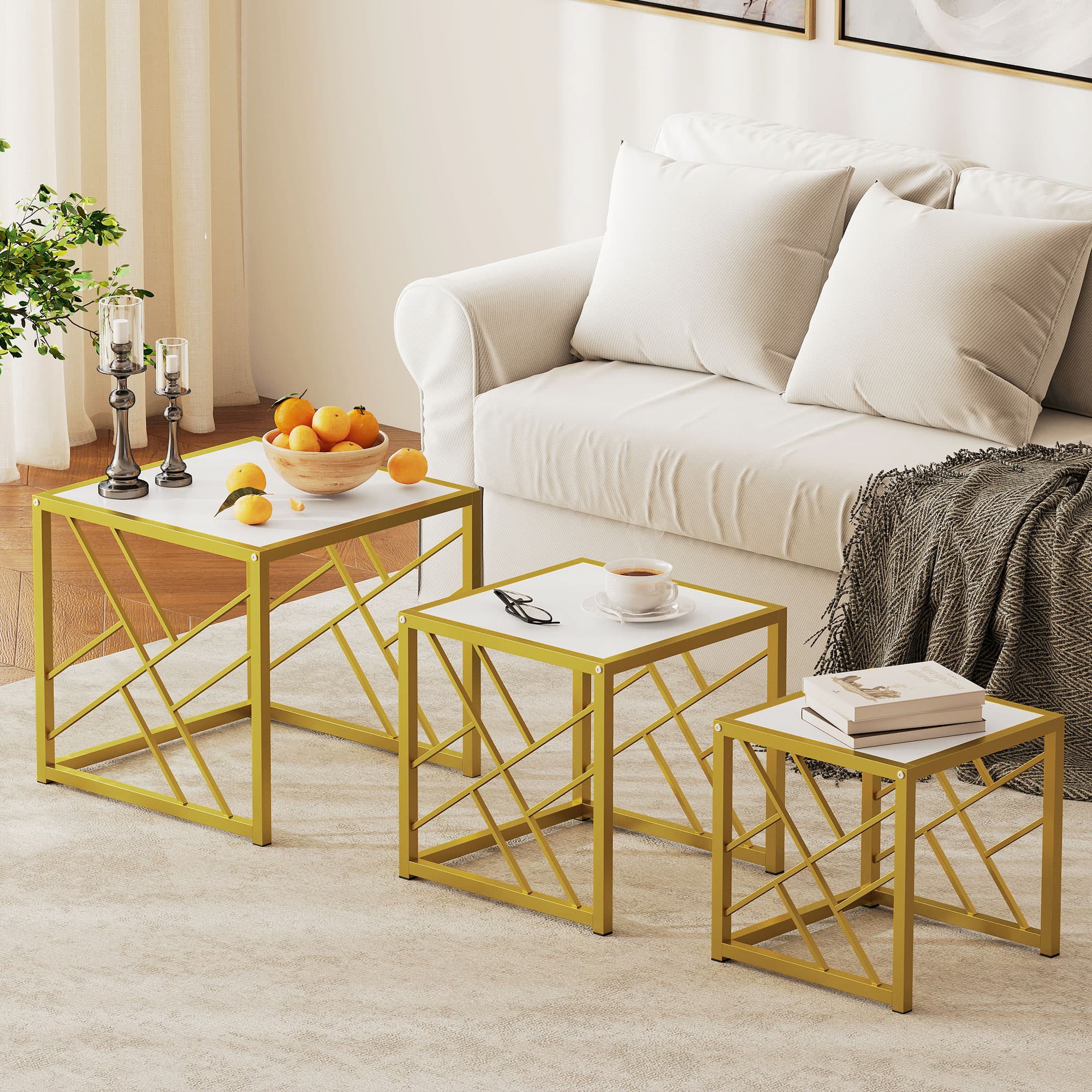 Transform Your Space with 3 White Nesting Coffee Tables - image 4