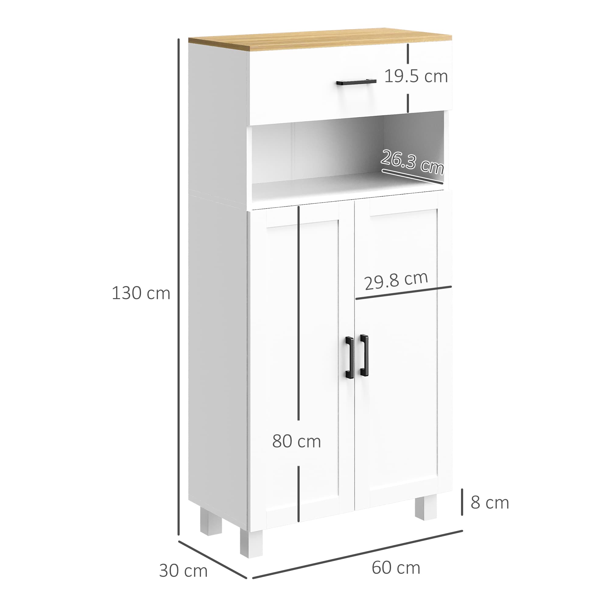 Effortless Storage: 130cm Nordic White Freestanding Cabinet - image 5