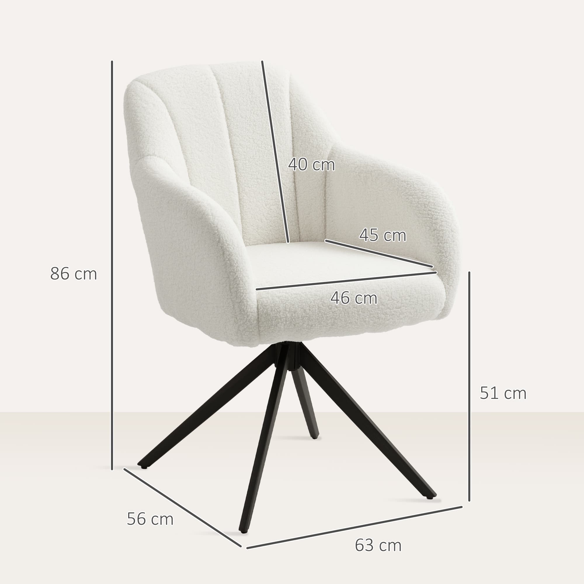 White Teddy Fleece Swivel Accent Chair for Effortless Style - image 3