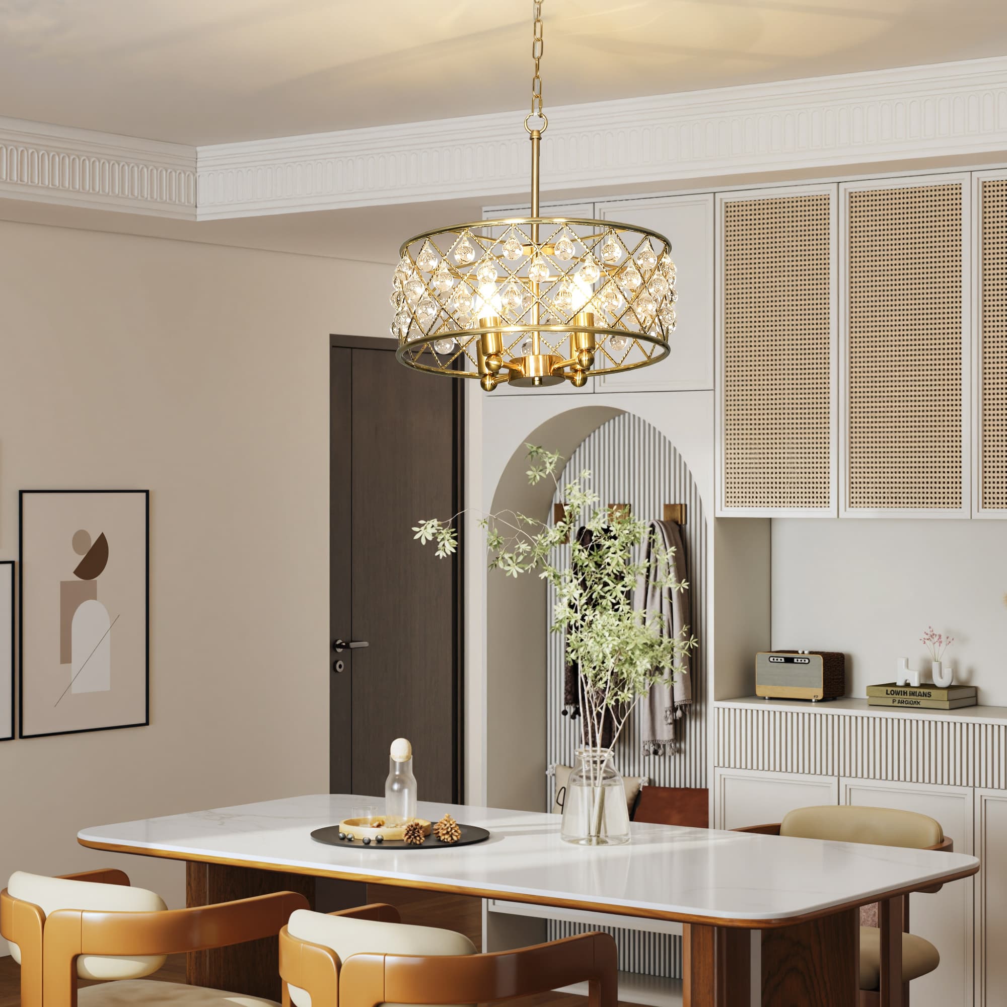 Transform Your Space with this Gold-Tone Crystal Chandelier - image 5