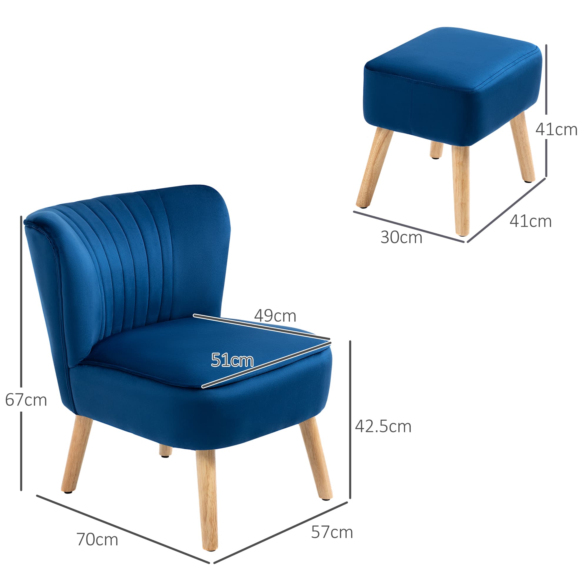 Transform Your Space with this Velvet Tub Chair & Ottoman - image 5