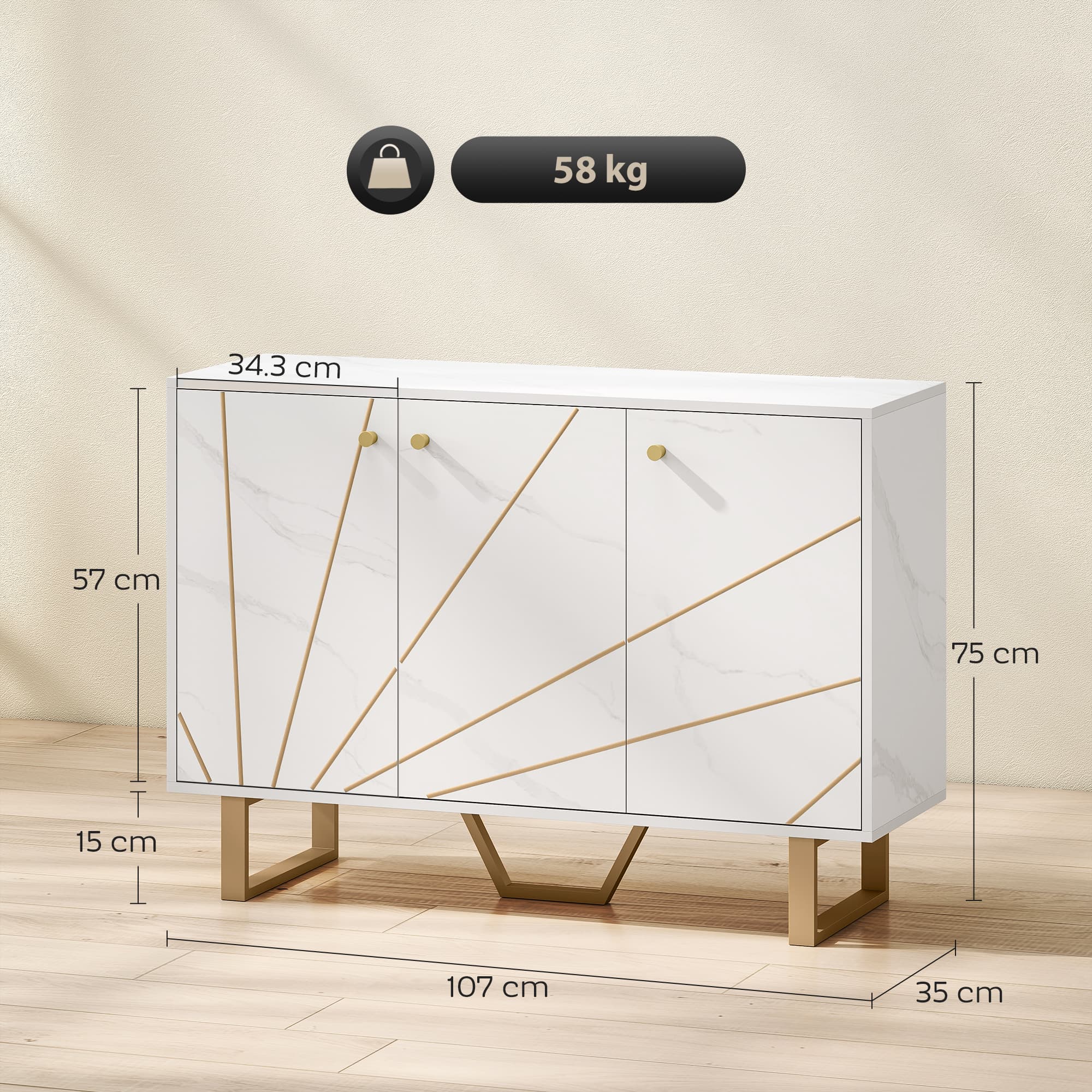 Transform Your Space with this Modern White Marble Sideboard - image 2