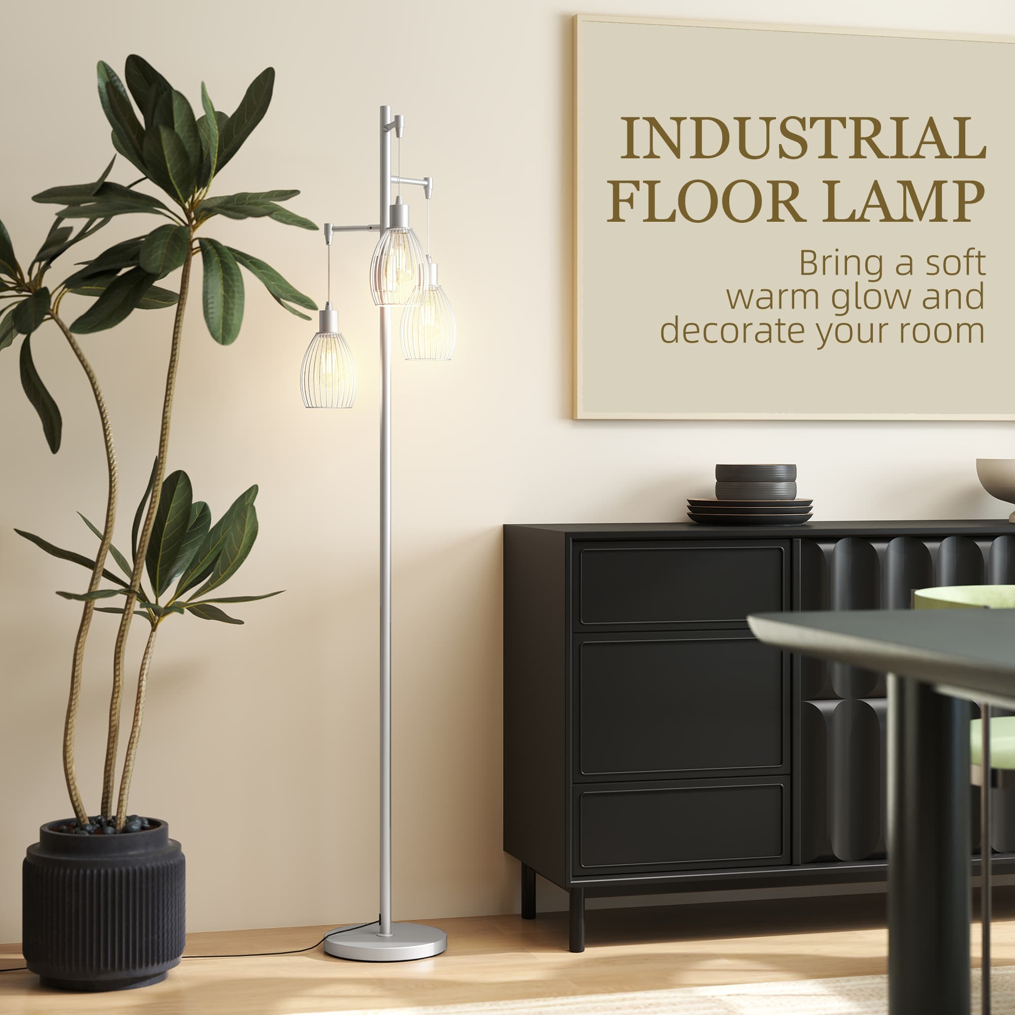Transform Your Room with this Silver Industrial Floor Lamp - image 1