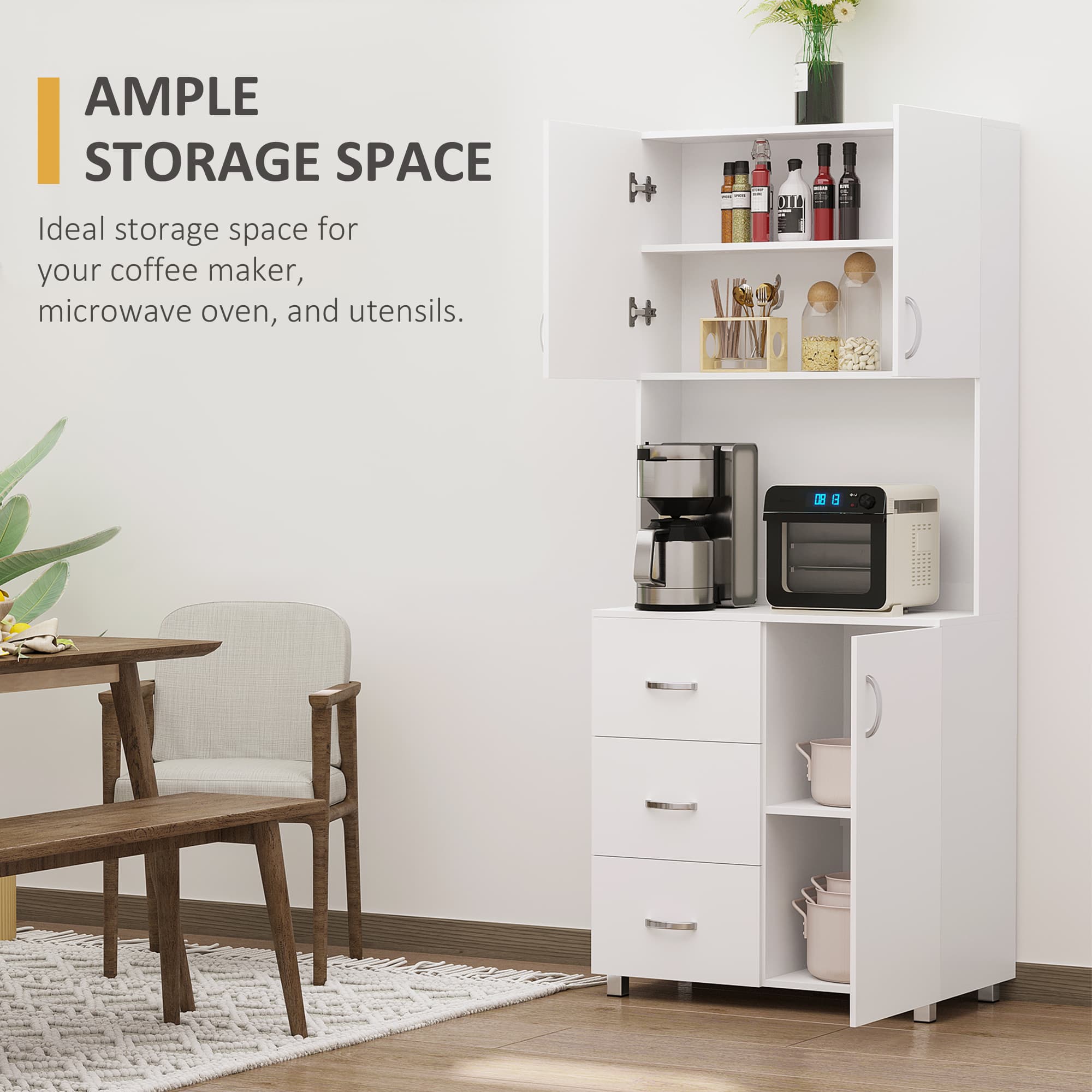 Transform Your Space with this 183cm White Kitchen Cupboard - image 1