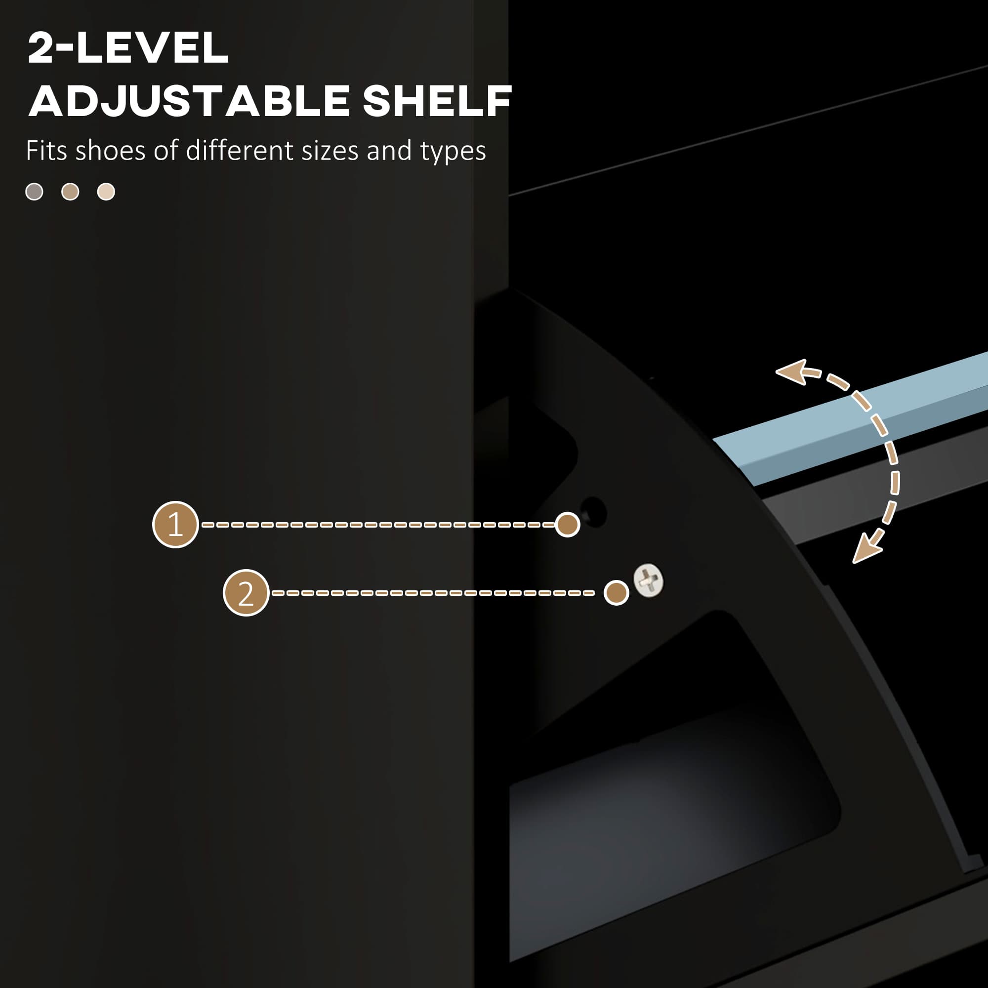 Effortless Hallway Organisation: Slimline Black Shoe Cabinet - image 1