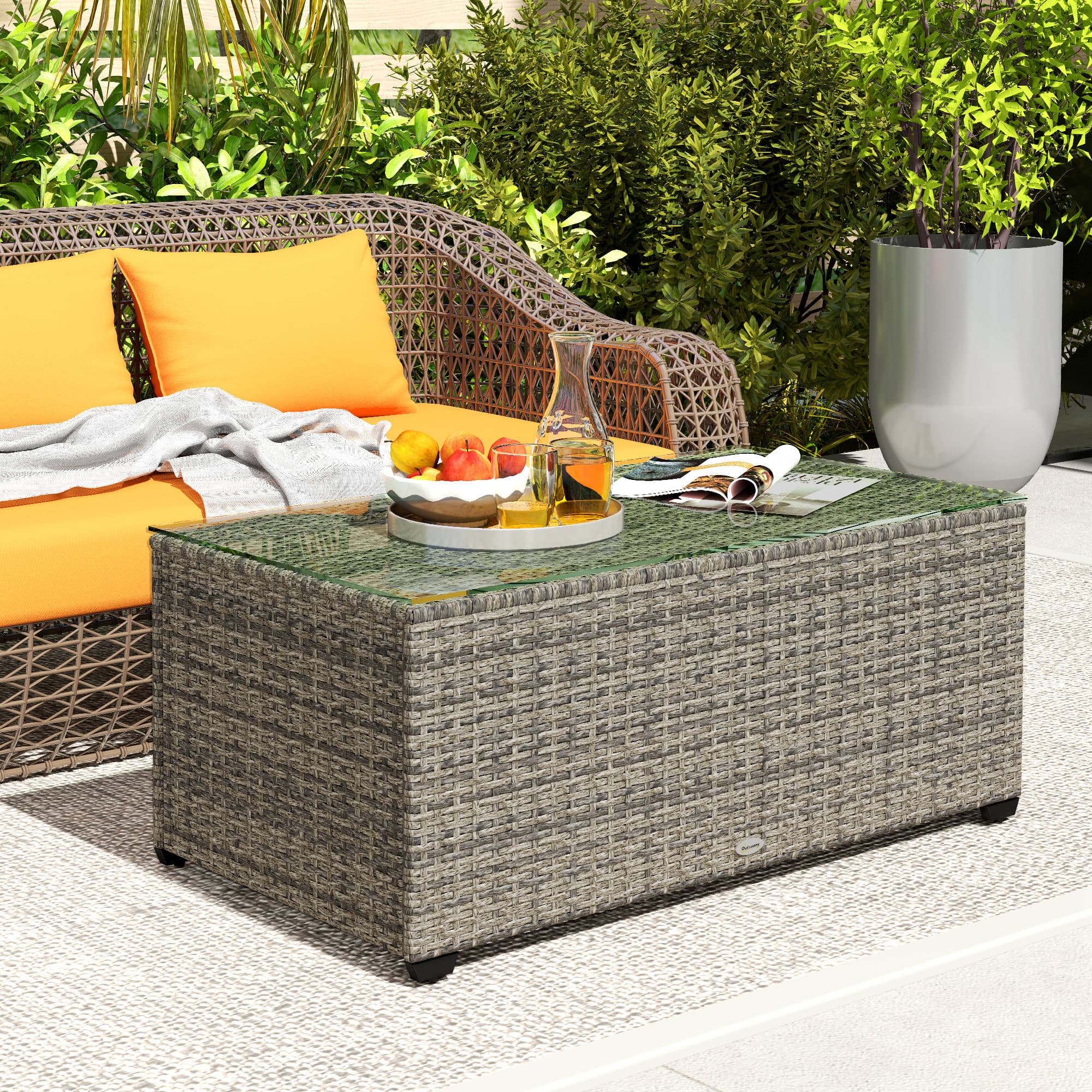 Transform Your Space with this Dark Grey Rattan Side Table - image 1