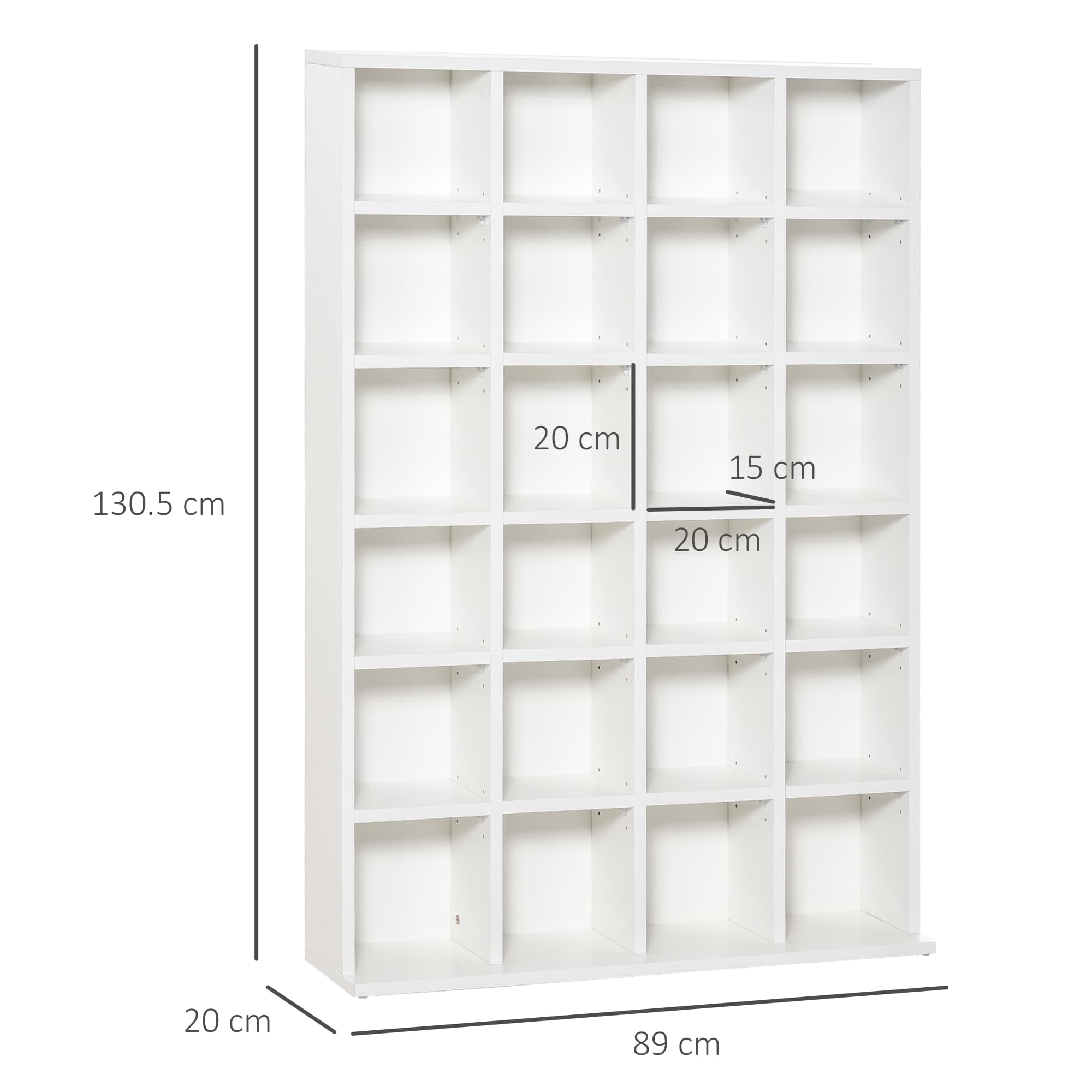 White Adjustable CD & DVD Storage Unit for Modern Homes - image 2