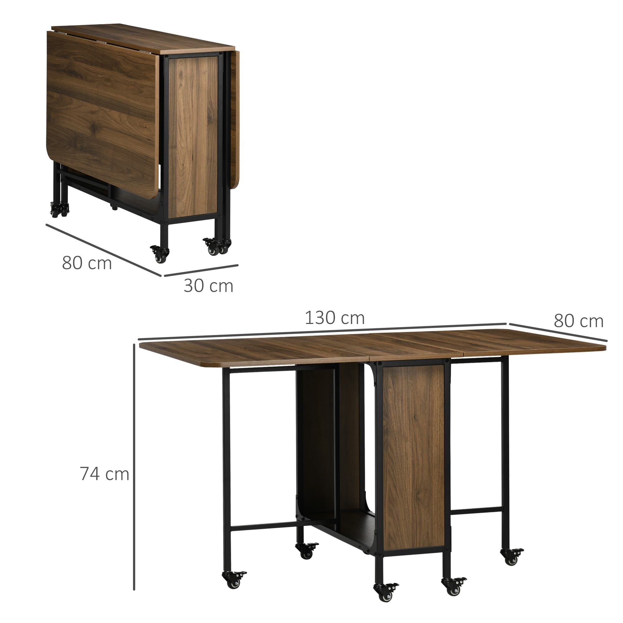 Effortless Space-Saving 6-Seater Drop Leaf Dining Table - image 4