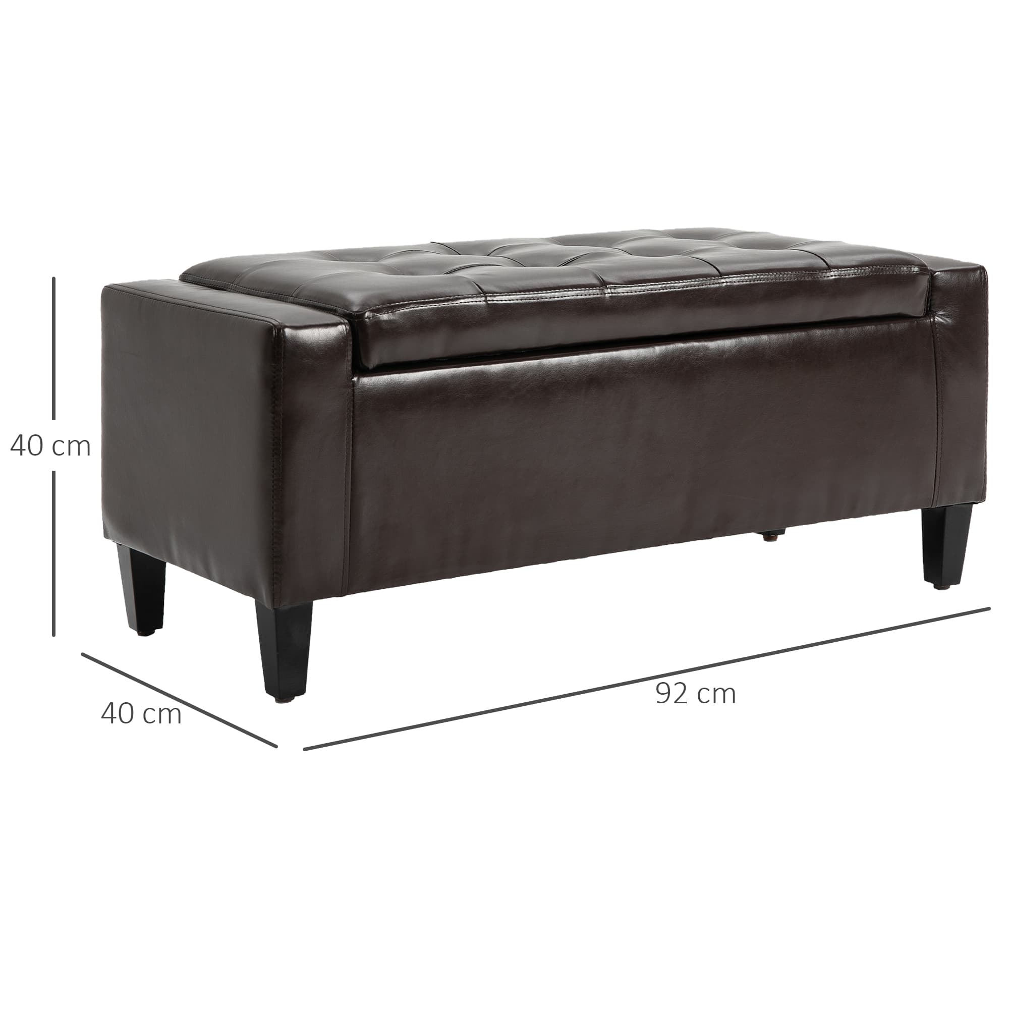 Declutter in Style with this Brown Faux Leather Storage Bench - image 1