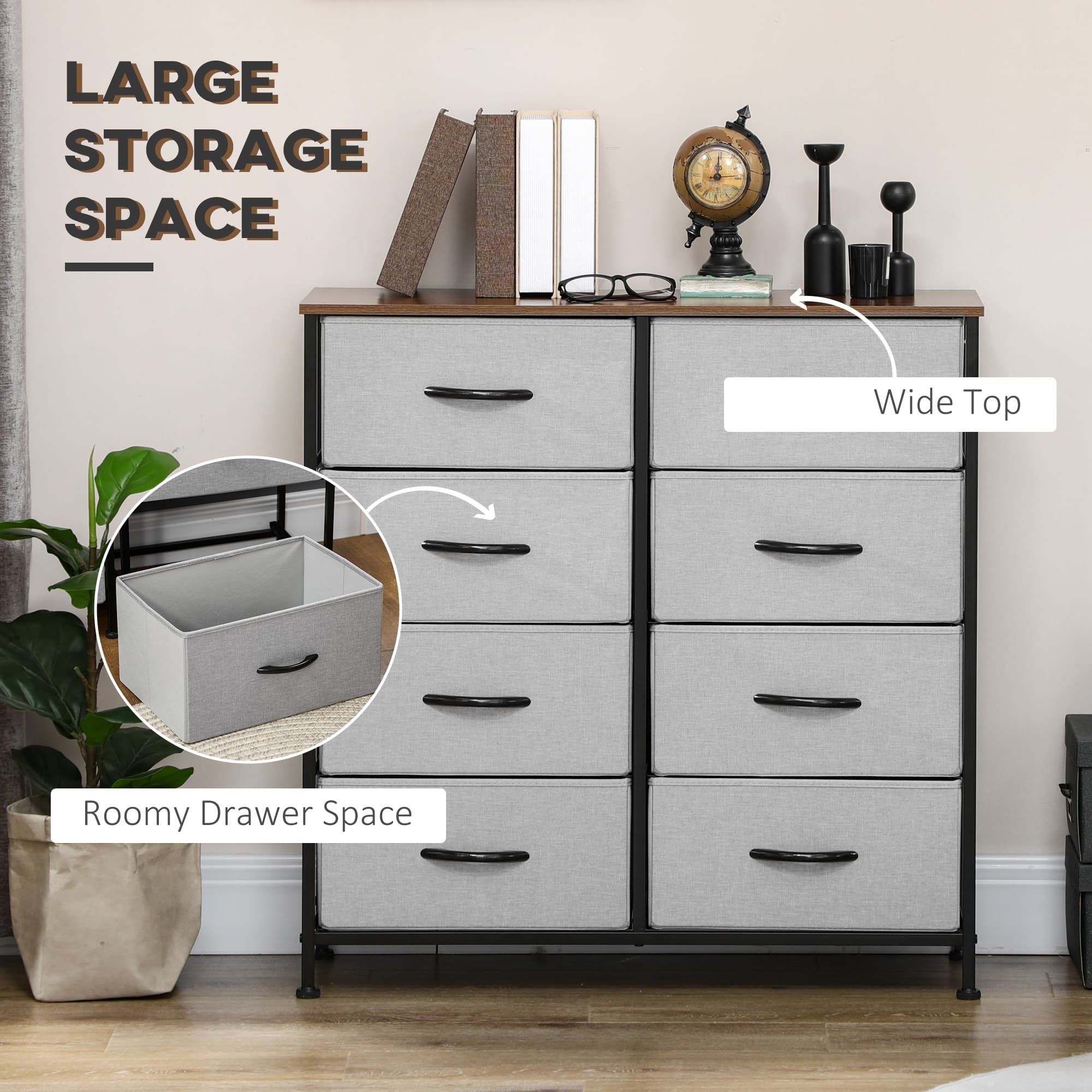 Effortless Organisation: 8-Drawer Grey Fabric Chest - image 2