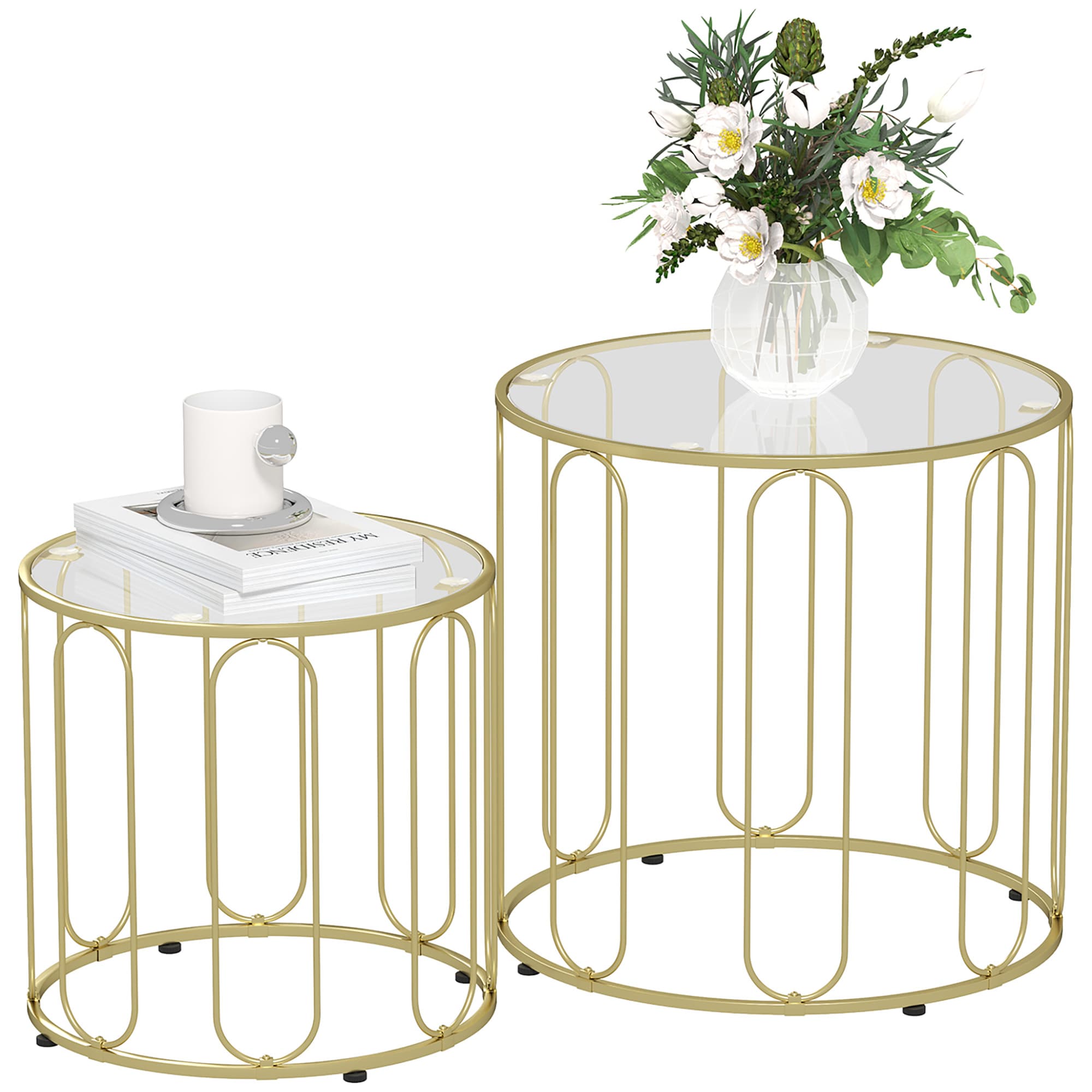 Transform Your Living Room with Gold Nesting Coffee Tables - Gold Tone