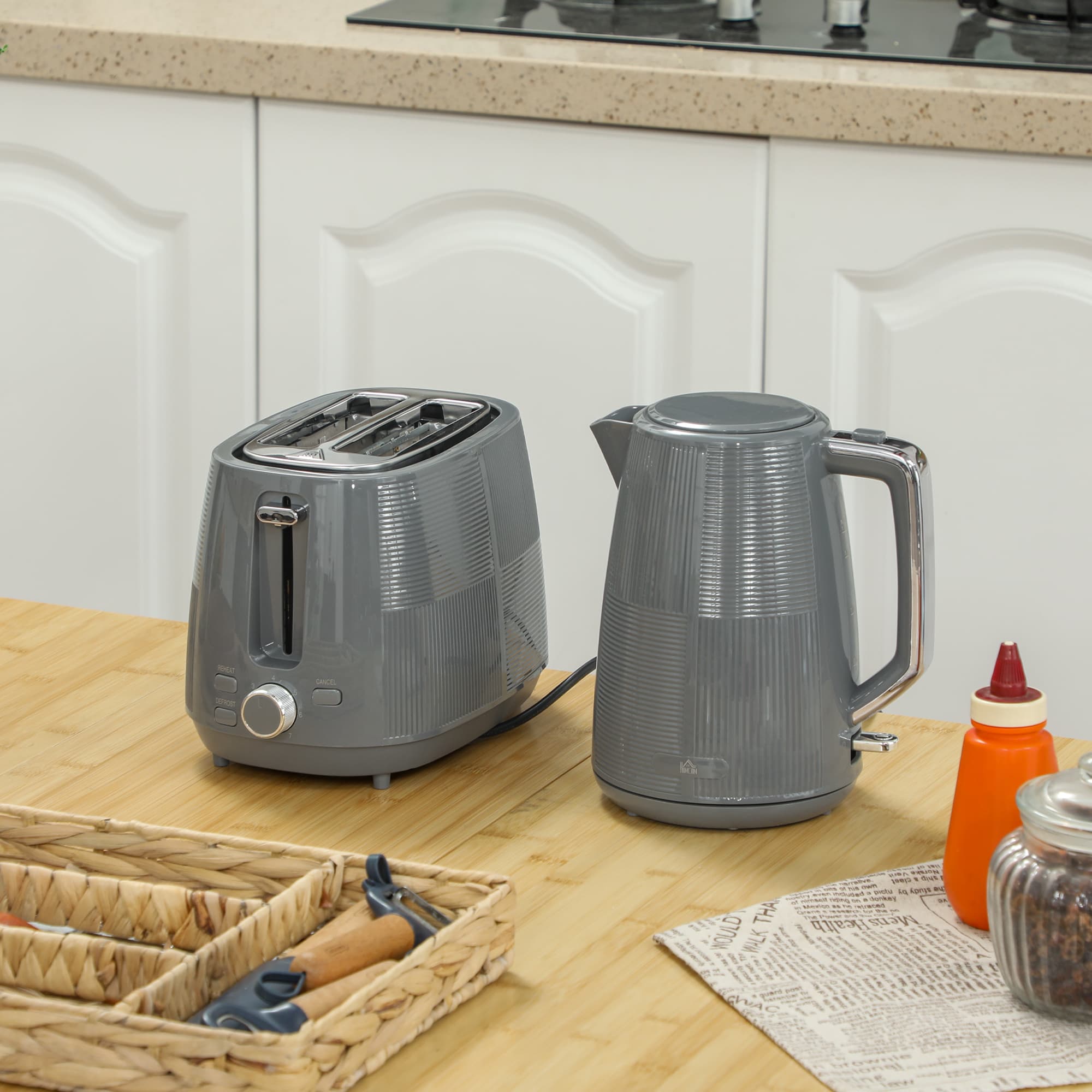 Coordinate Breakfast with a Grey Kettle Toaster Set - image 5