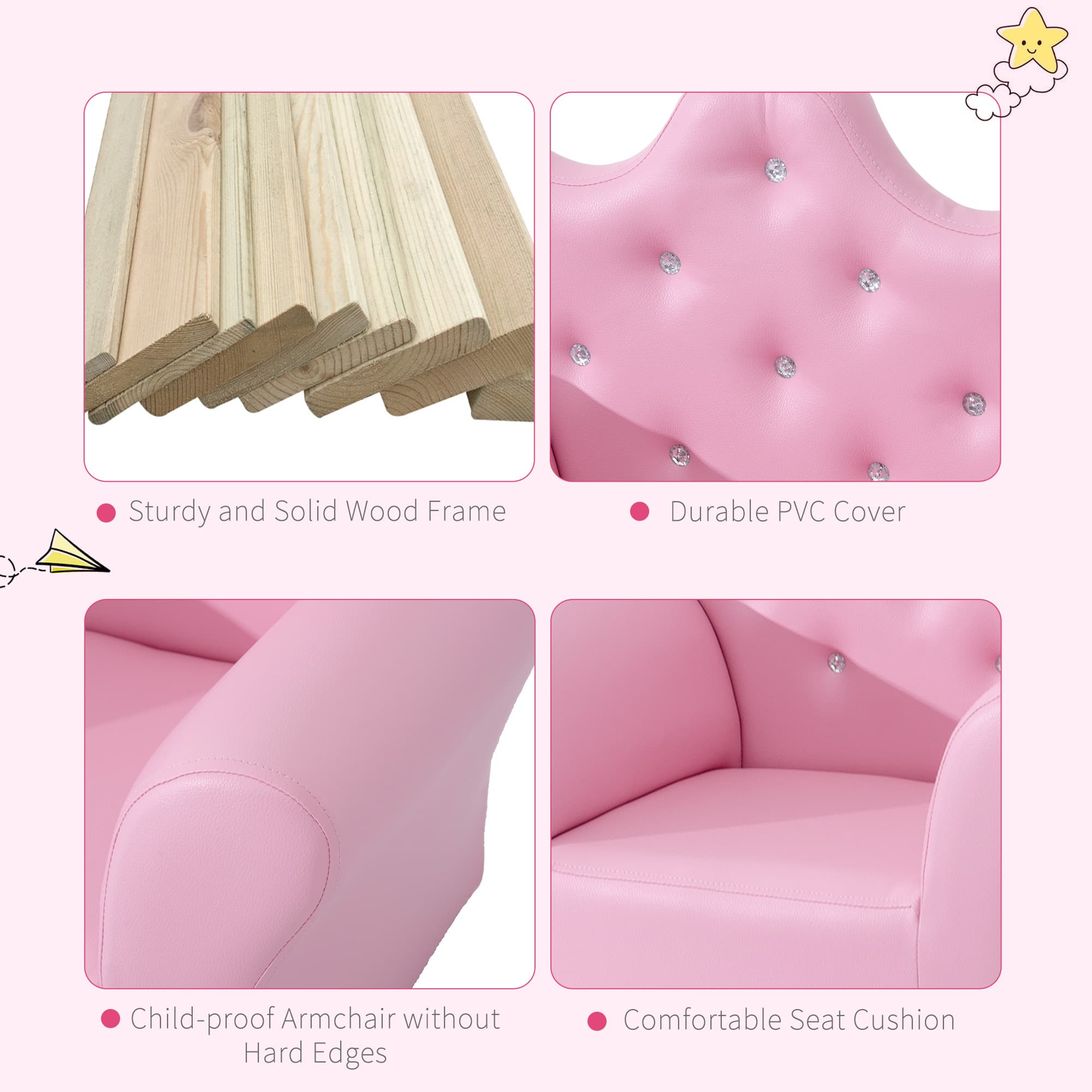 Discover Ultimate Comfort with this Pink Kids Armchair Set - image 1