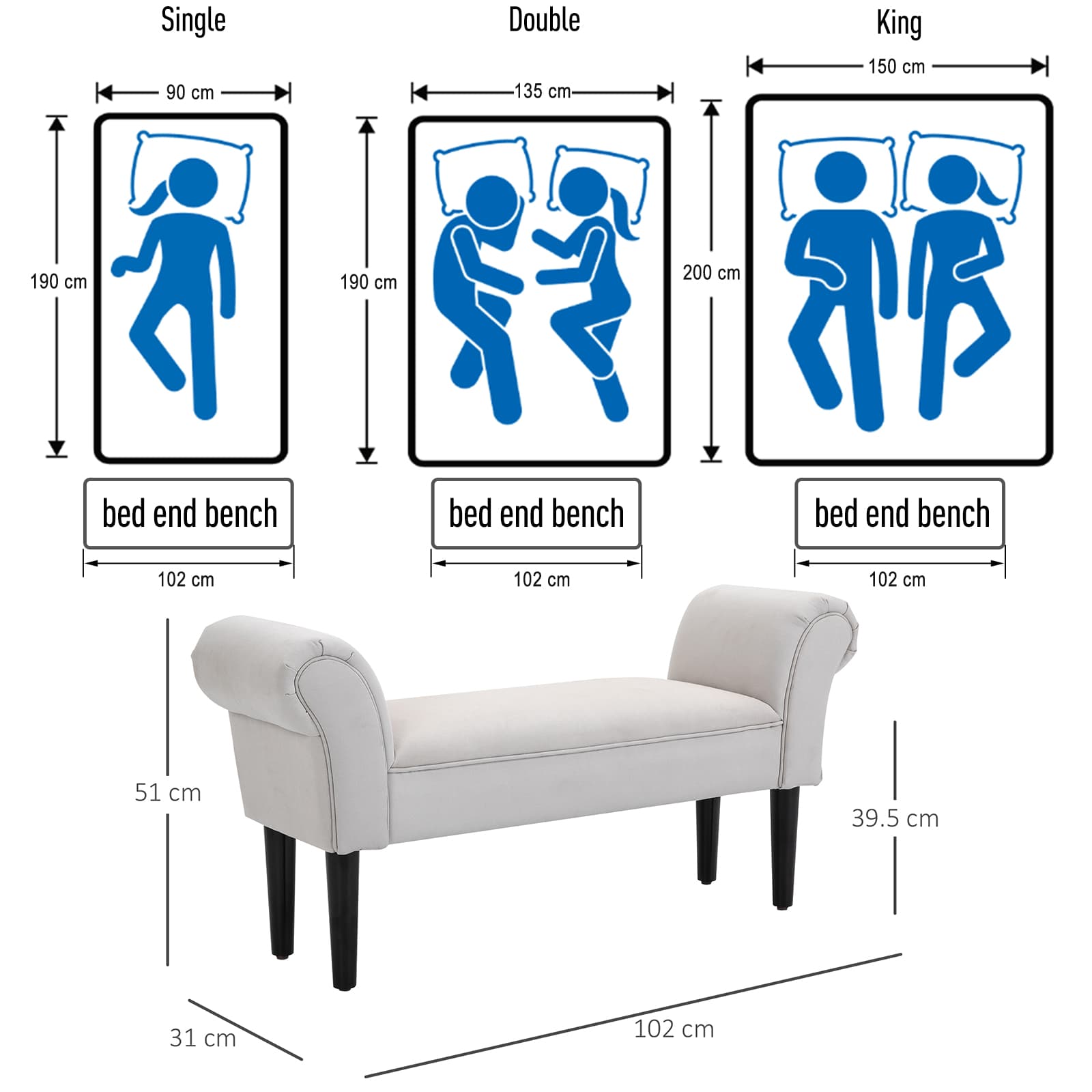 Modern Greyish White Upholstered Window Seat Bench - image 2