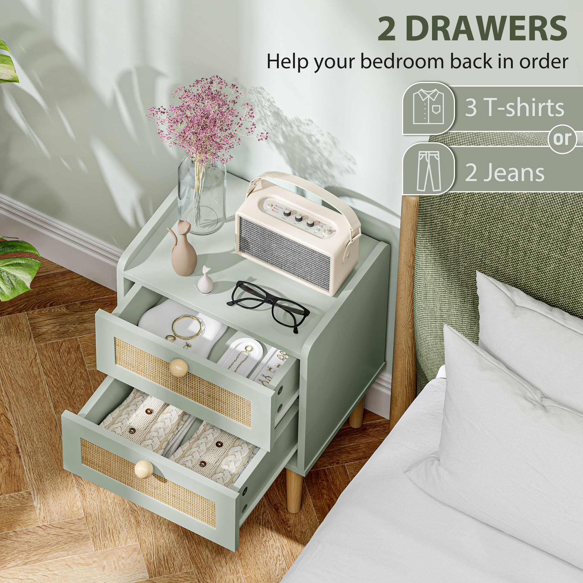 A compact rattan drawer cabinet for softer storage - image 1