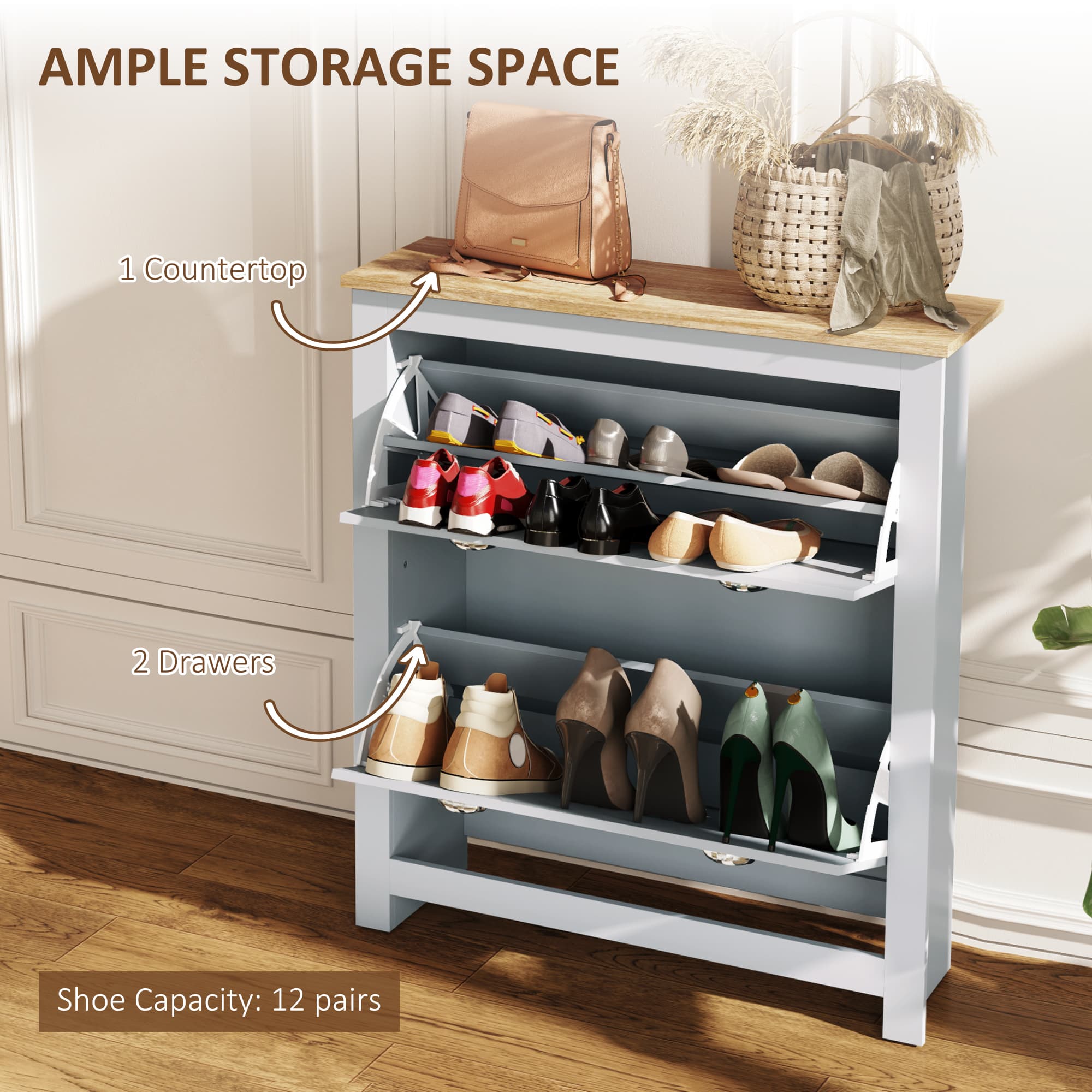 Transform Your Hallway with this Grey Slimline Shoe Cabinet - image 4