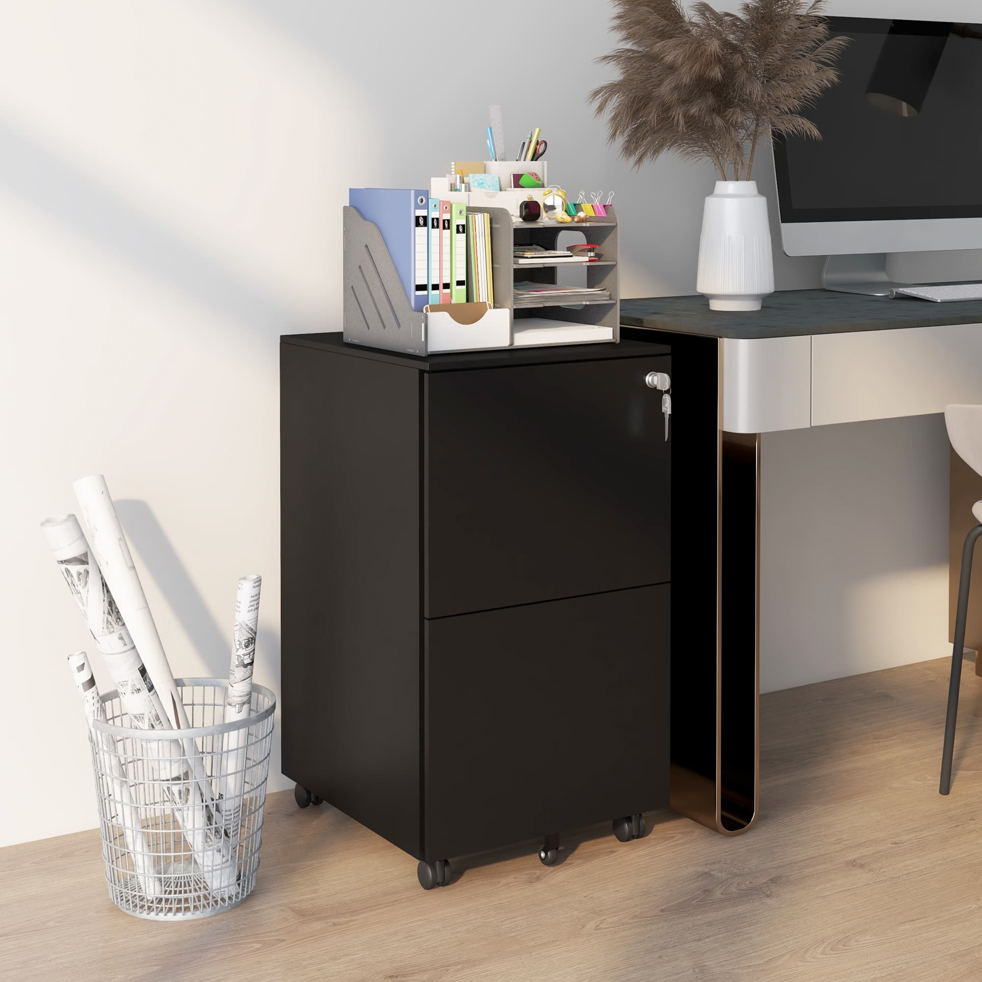 Effortless Organisation: Secure 2-Drawer Steel Filing Cabinet - image 5