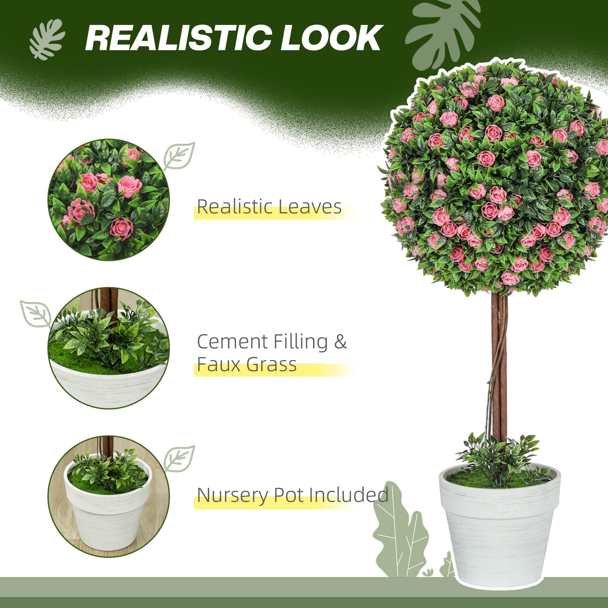 Pink Artificial Rose Topiary Trees for Easy Decor - image 9