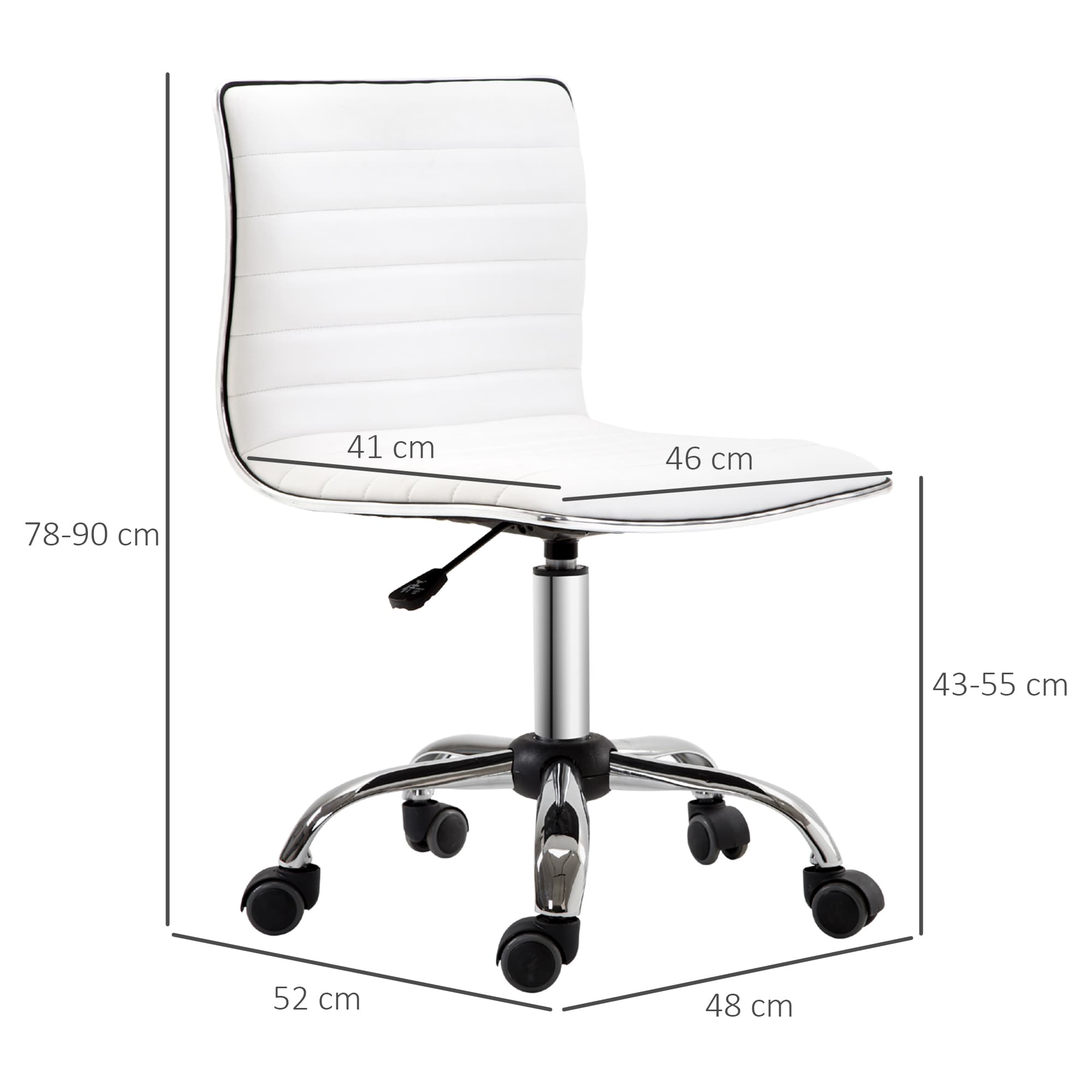 Transform Your Workspace with this White Armless Office Chair - image 1