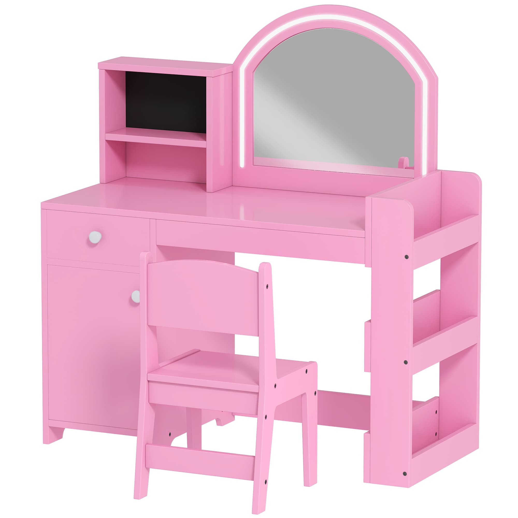 Girls Dressing Table Set with LED Mirror and Storage - image 6