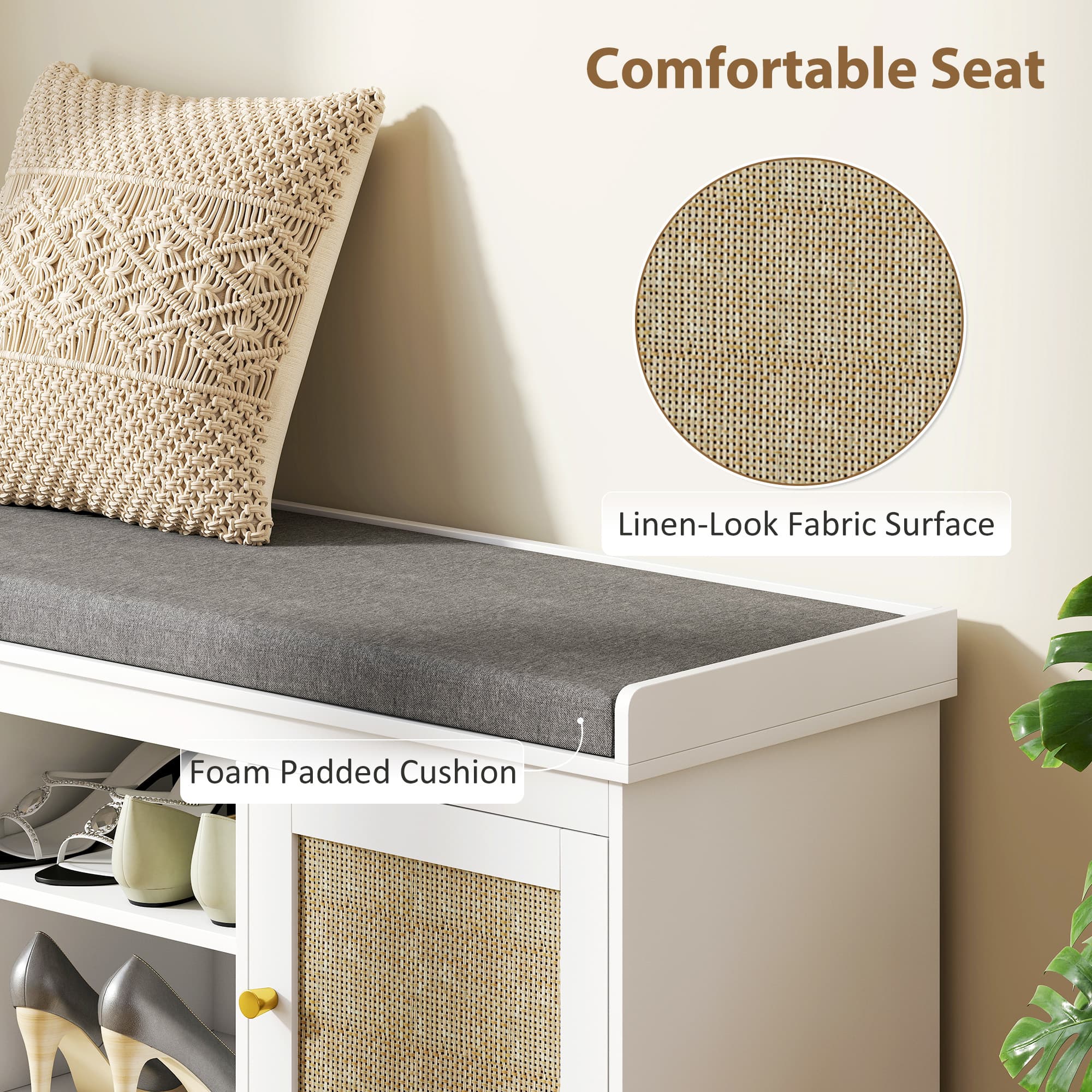 Transform Your Hallway with this Boho Rattan Shoe Bench - image 1