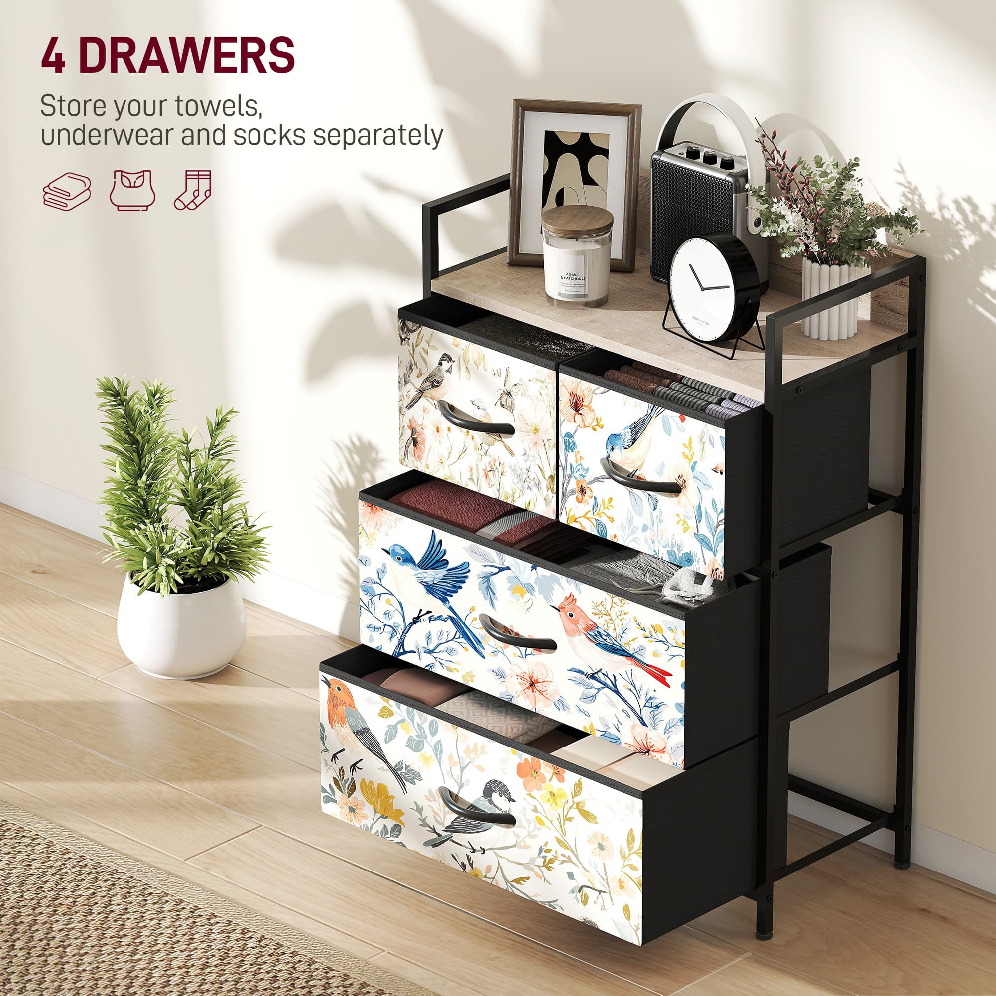 Elegant White 4-Drawer Fabric Chest of Drawers - image 1