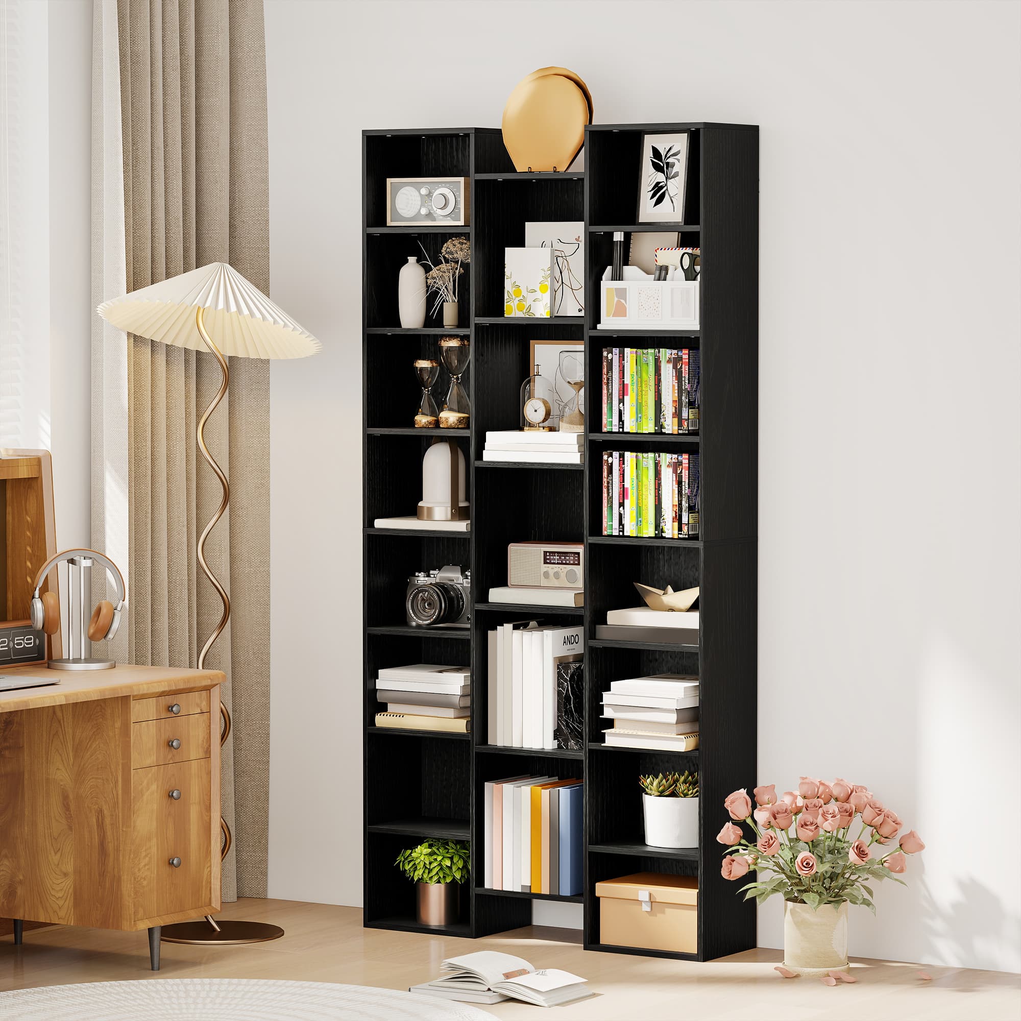 Transform Your Space with this 21-Compartment Black Bookshelf - image 5