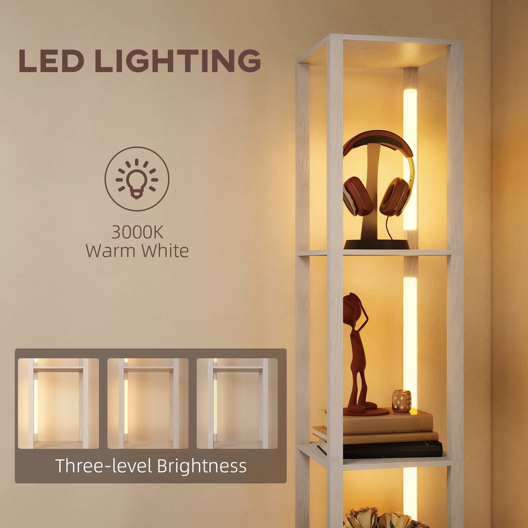 Transform Your Space with this 3-in-1 LED Shelf Floor Lamp - image 1