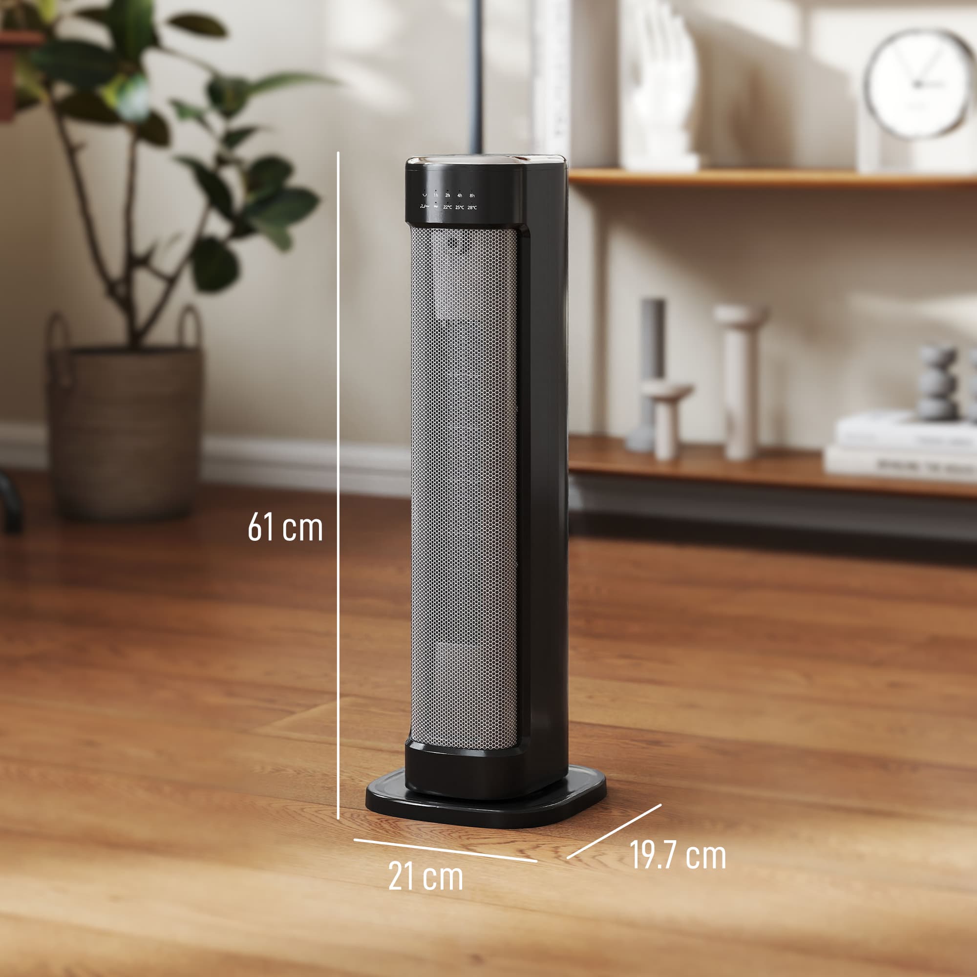 Black 2000W Ceramic Tower Heater with Remote - image 6