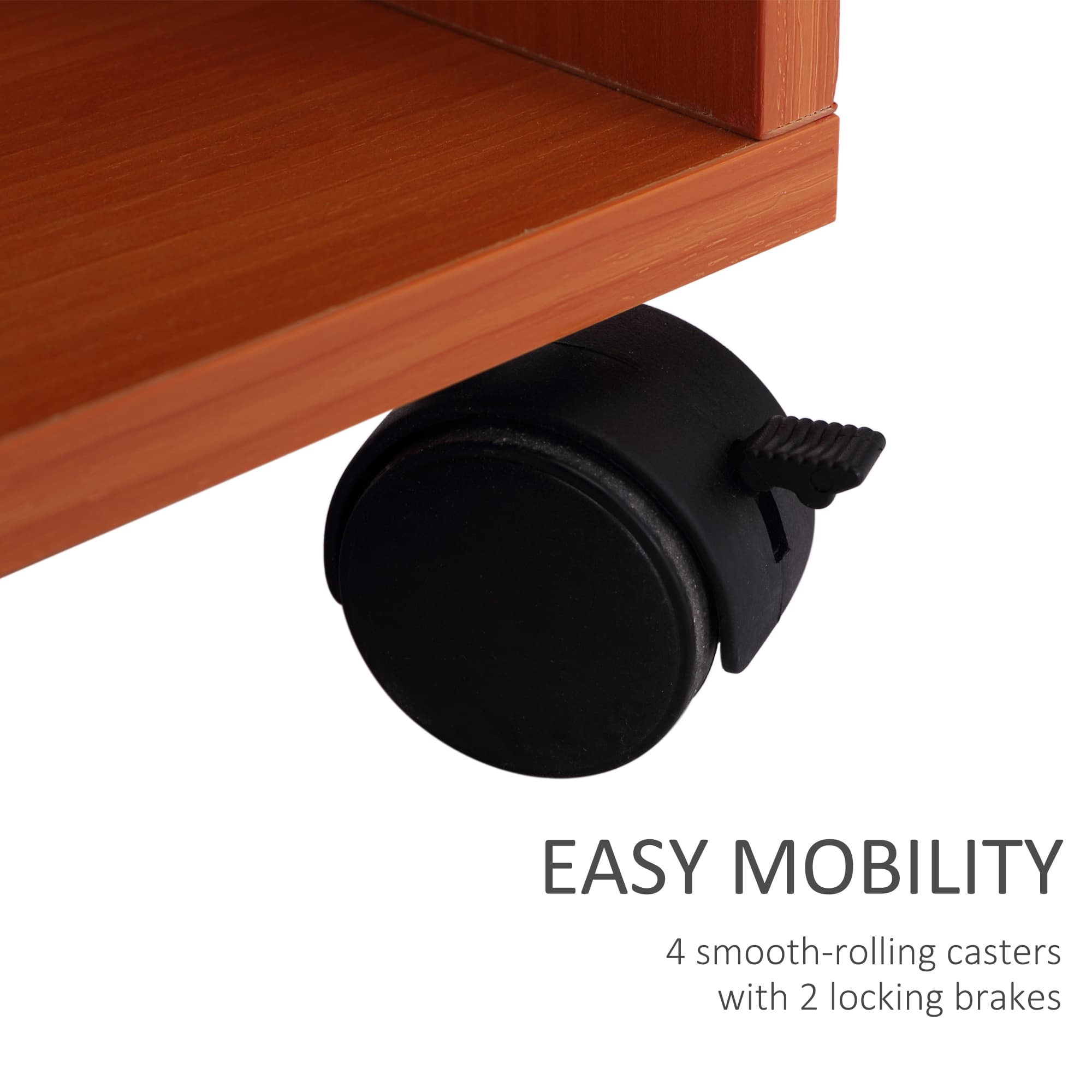 Effortless Mobile Workspace: Compact Cherry Wood Desk - image 1