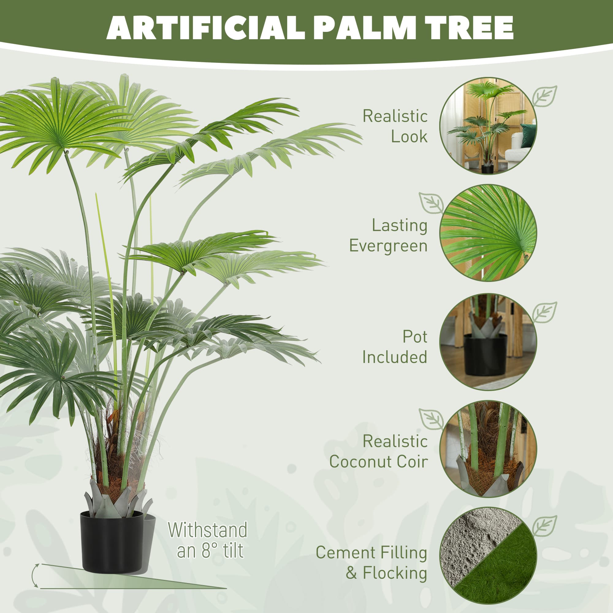 Effortless Tropical Greenery: 145cm Artificial Palm Tree - image 5