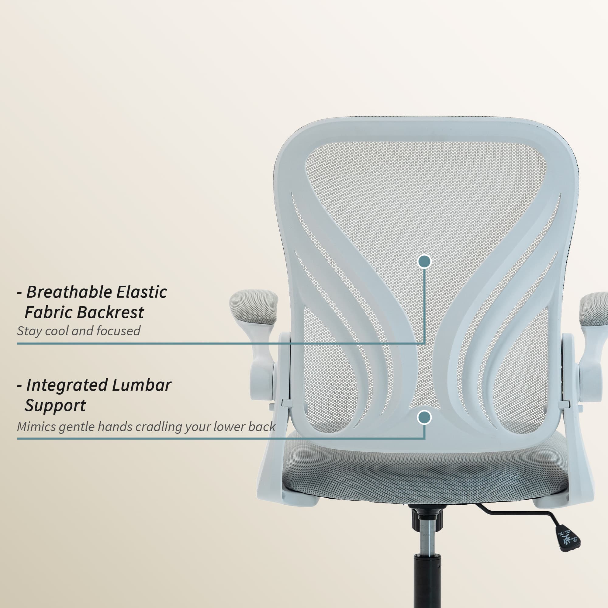 Light Grey Foldable Mesh Office Chair for Effortless Comfort - image 4