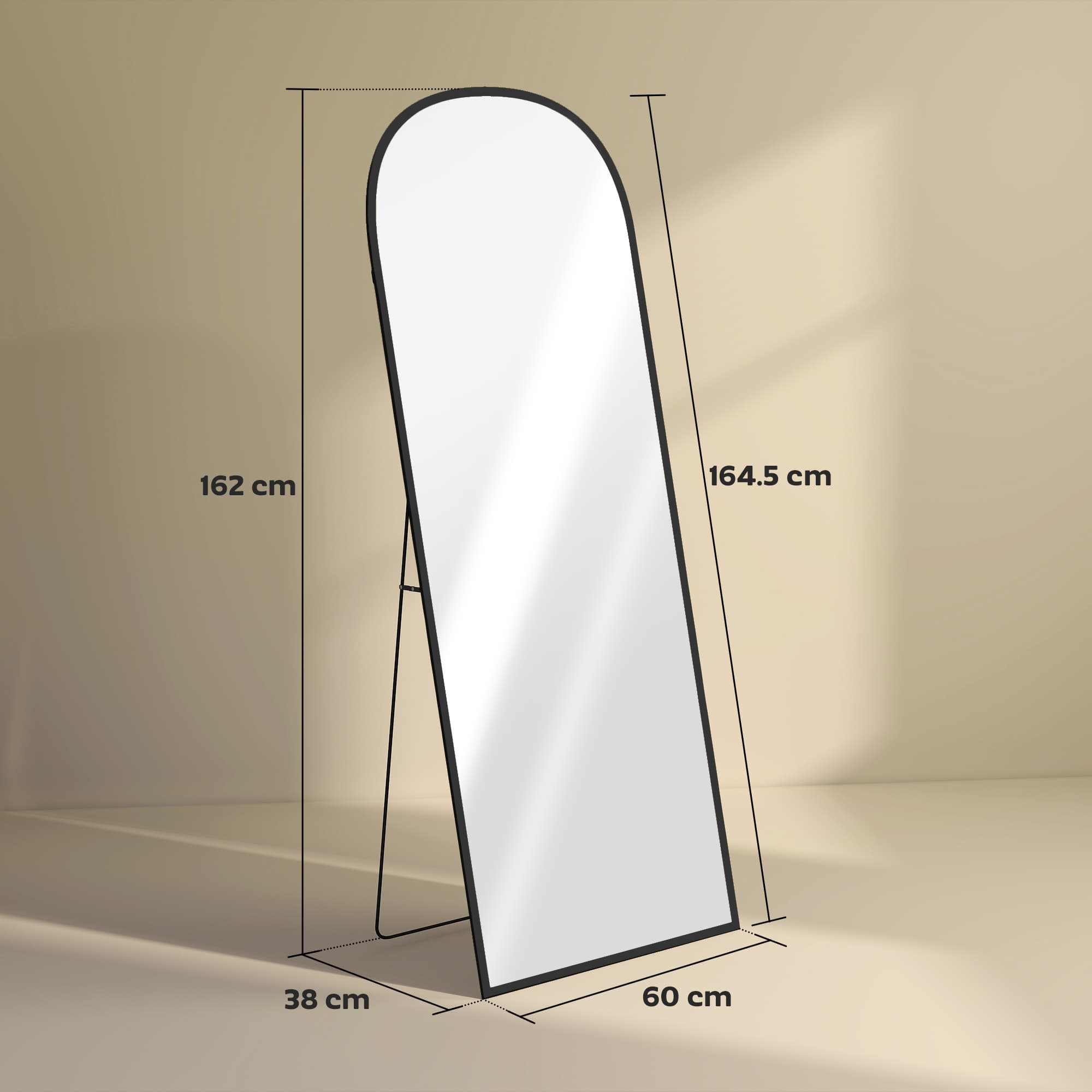 Transform Your Space with this 165cm Black Standing Mirror - image 4