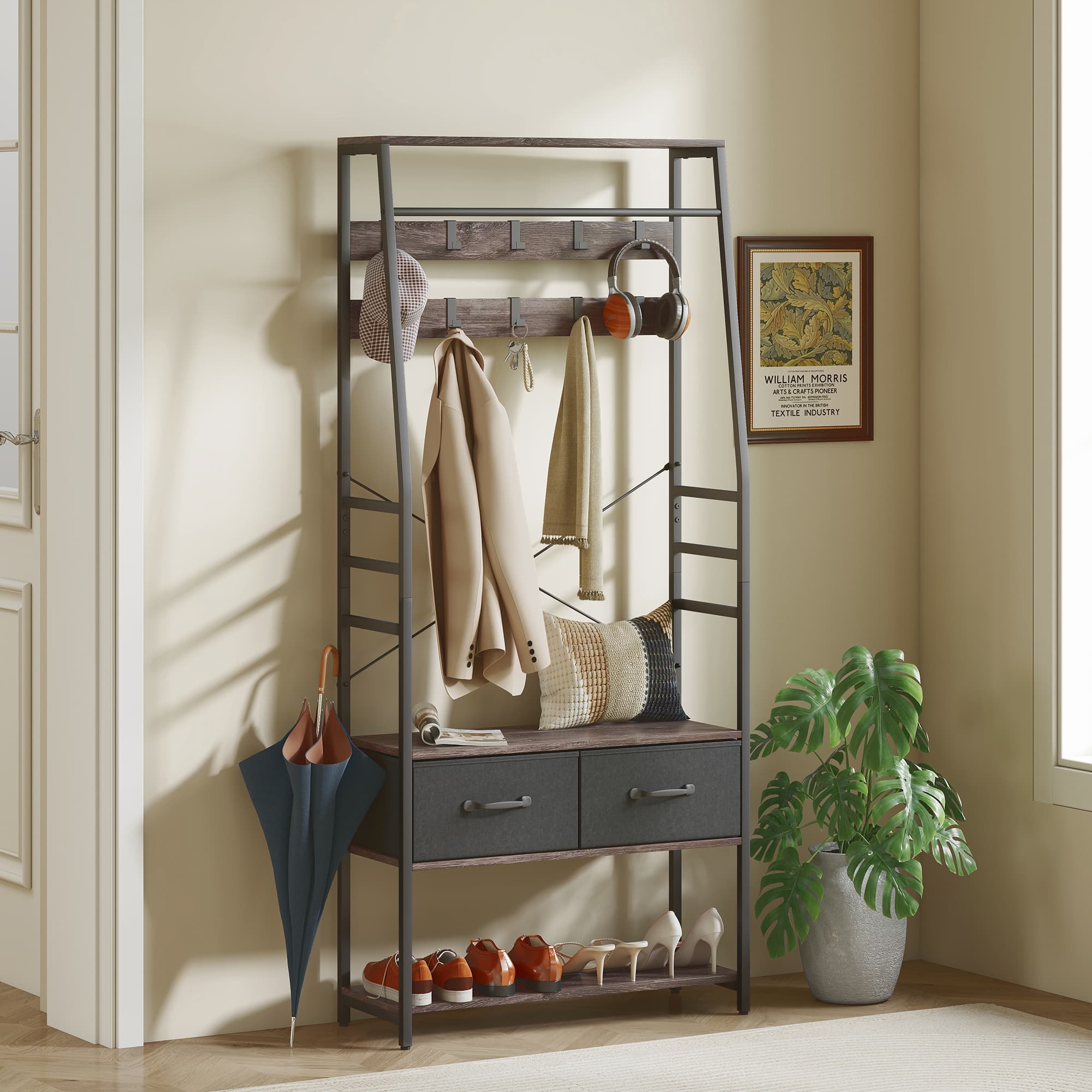 Transform Your Entryway with this 6-in-1 Industrial Hall Tree - image 1
