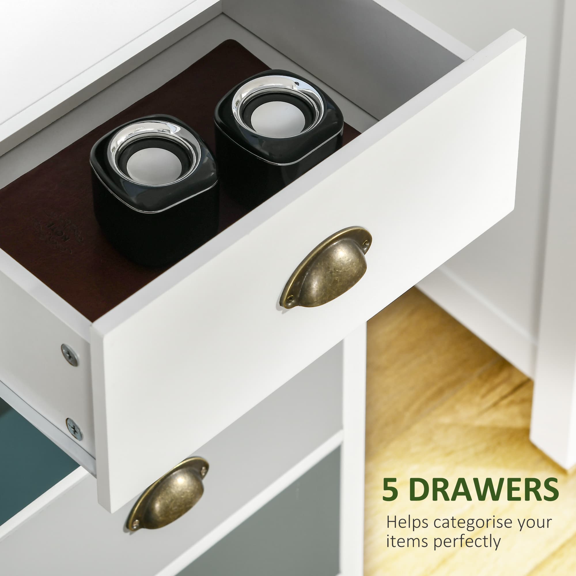 Effortless Storage: Slim 5-Drawer Blue Tallboy Chest - image 1