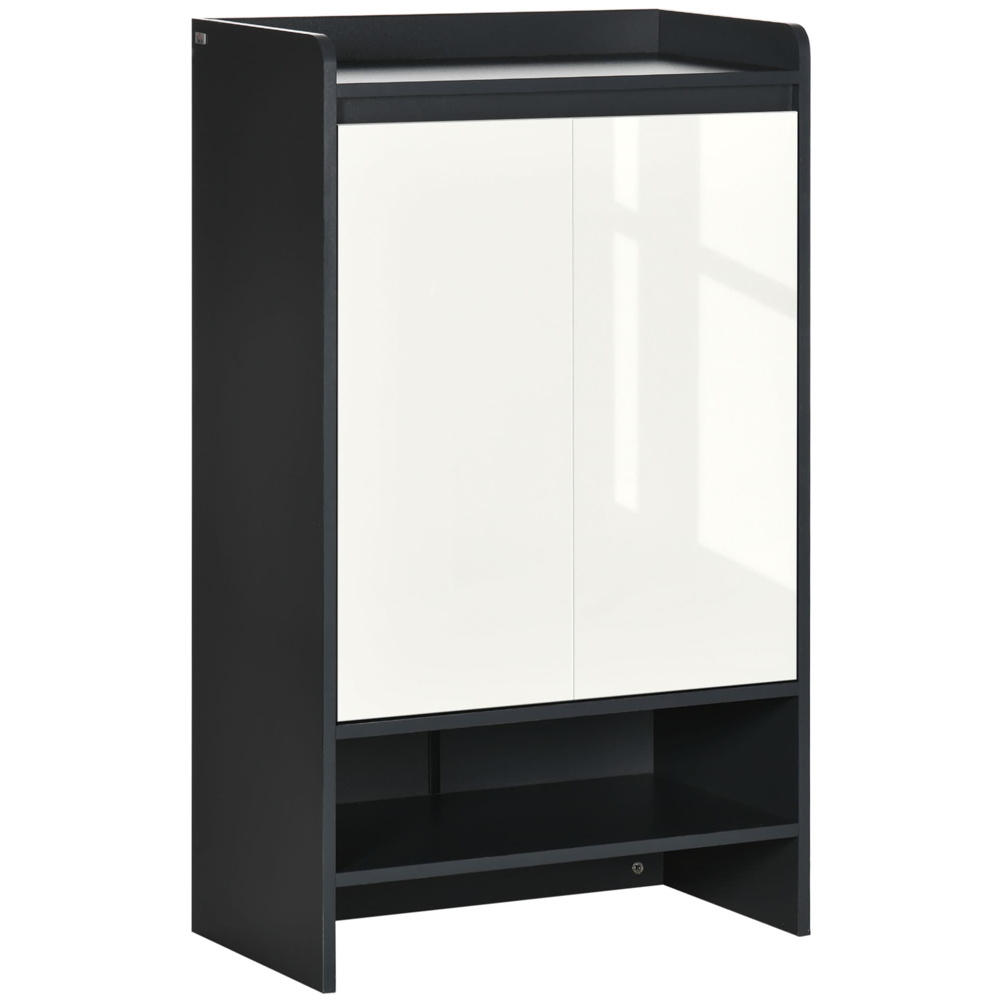 Modern Grey & White Shoe Cabinet for Clutter-Free Hallways - Grey