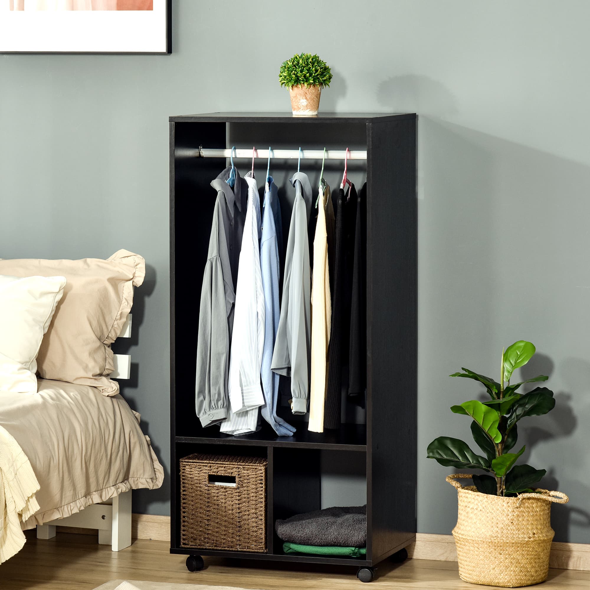 Transform Your Space with this Mobile Black Open Wardrobe - image 4
