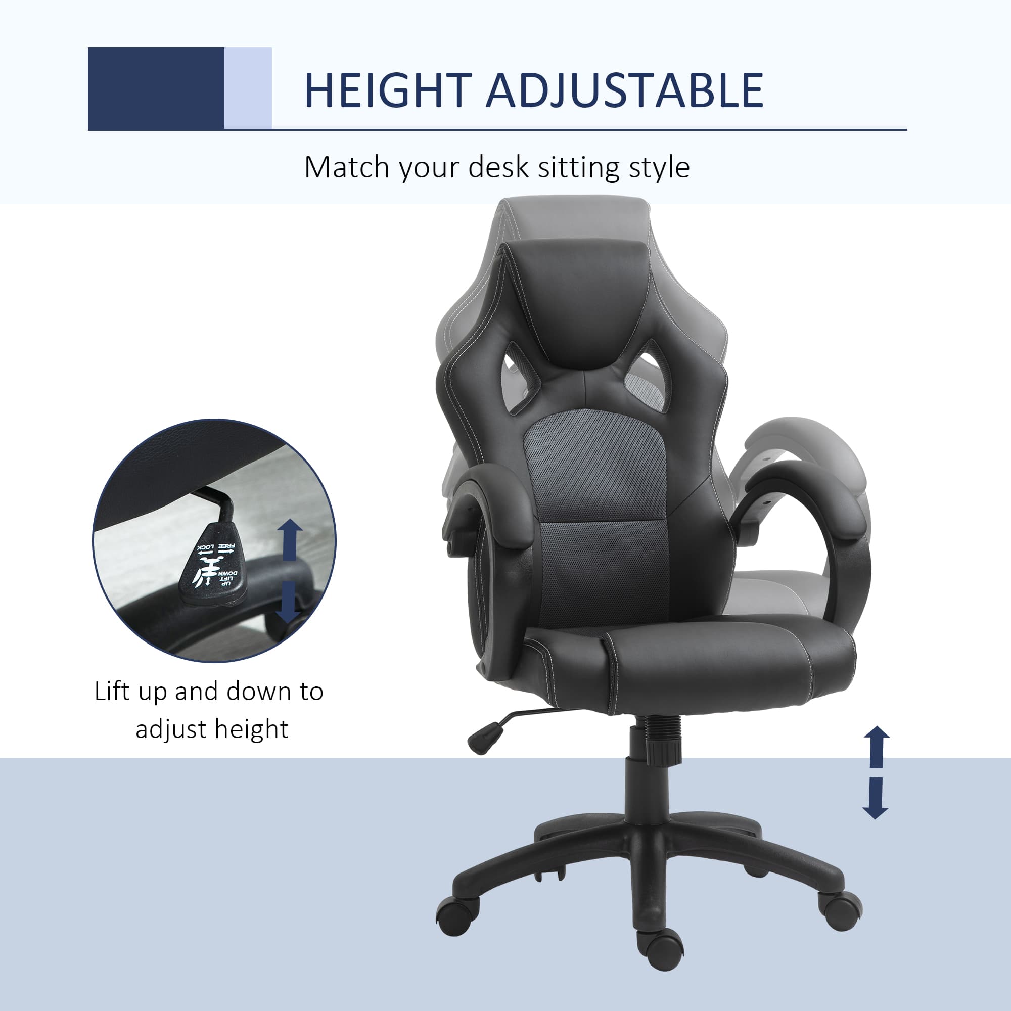 Transform Your Workspace with the Vinsetto Swivel Office Chair - image 4