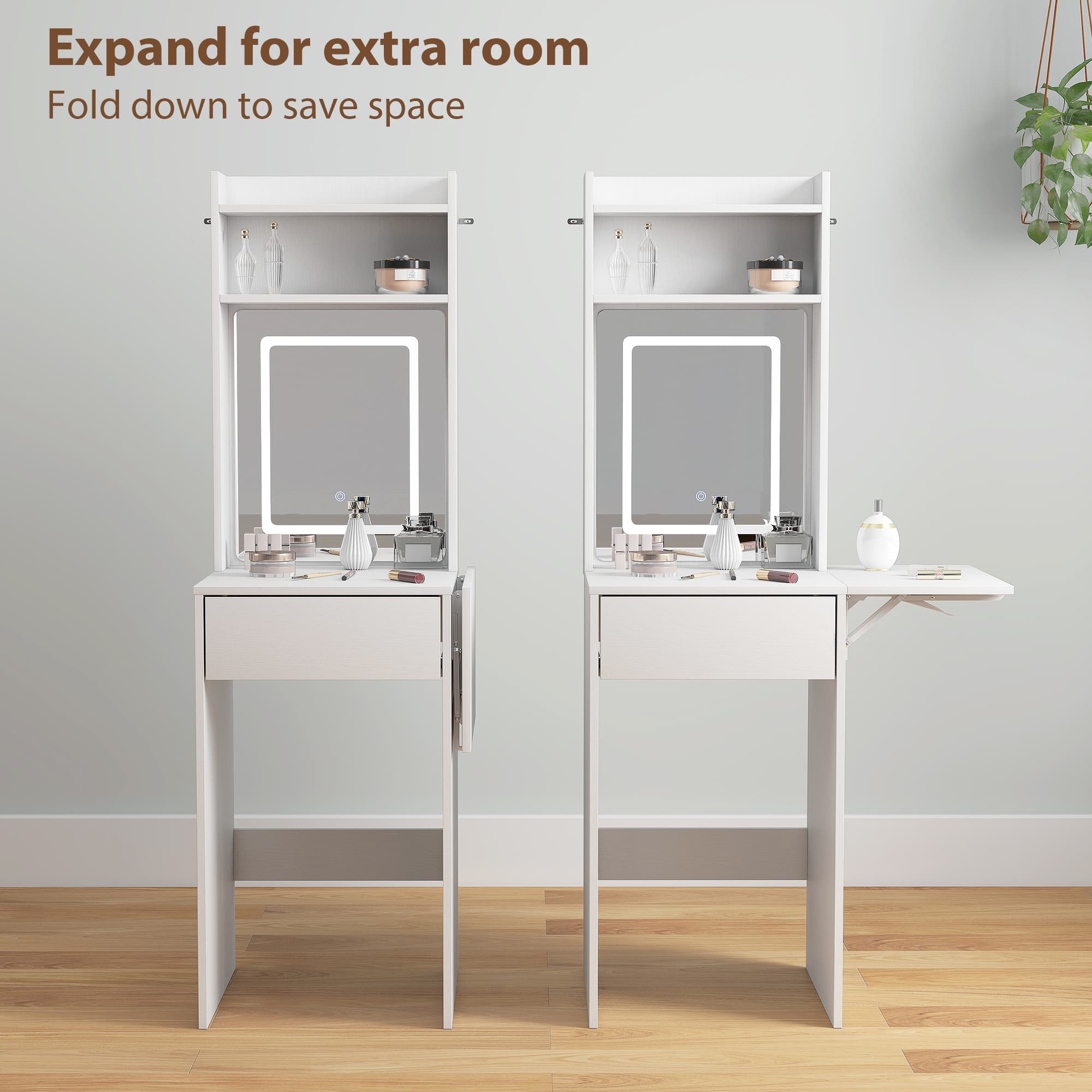 Transform Your Space with this Compact LED Vanity Desk - image 1
